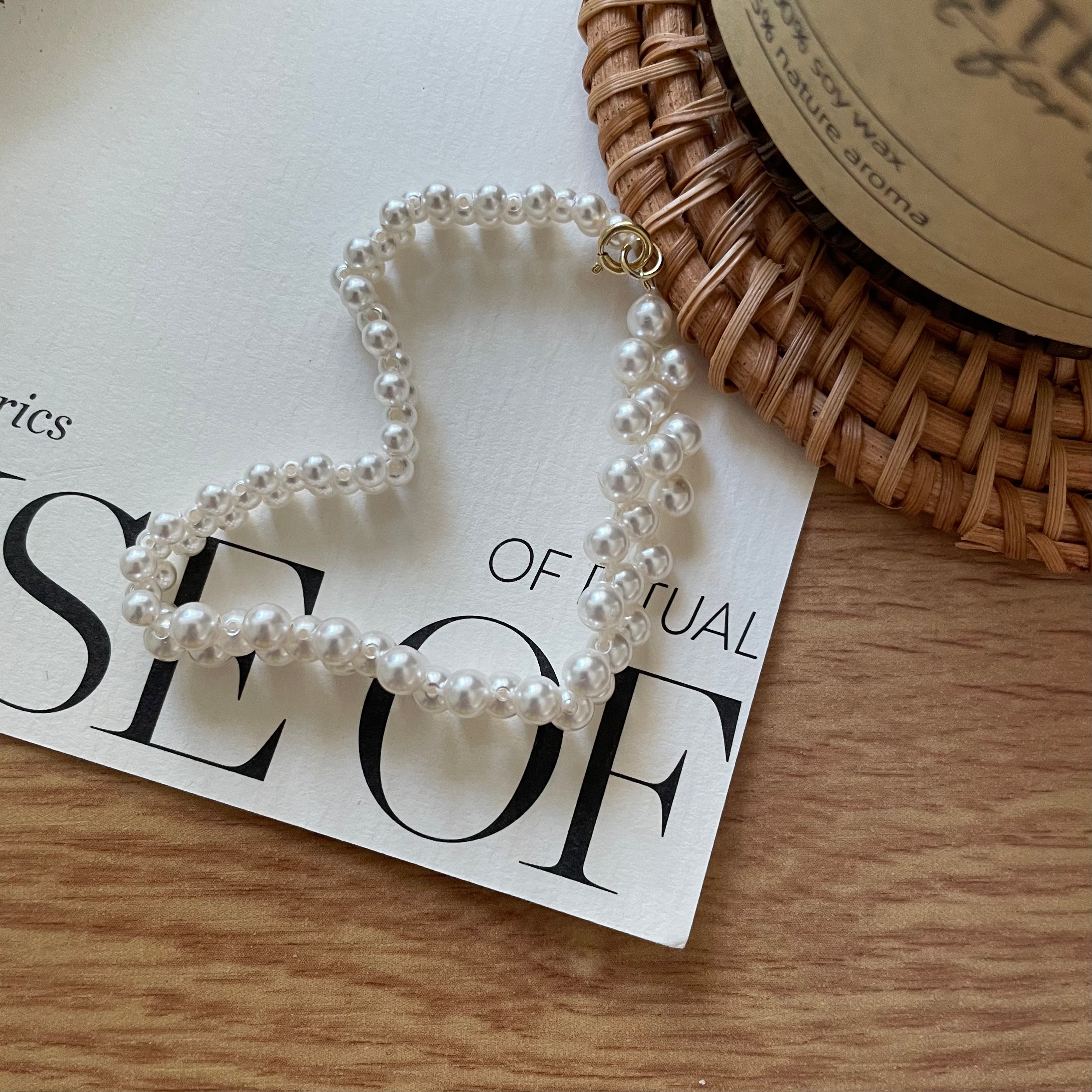 The 'Hepburn' Vintage Texture Pearl Bracelet - US 14K Gold Filled