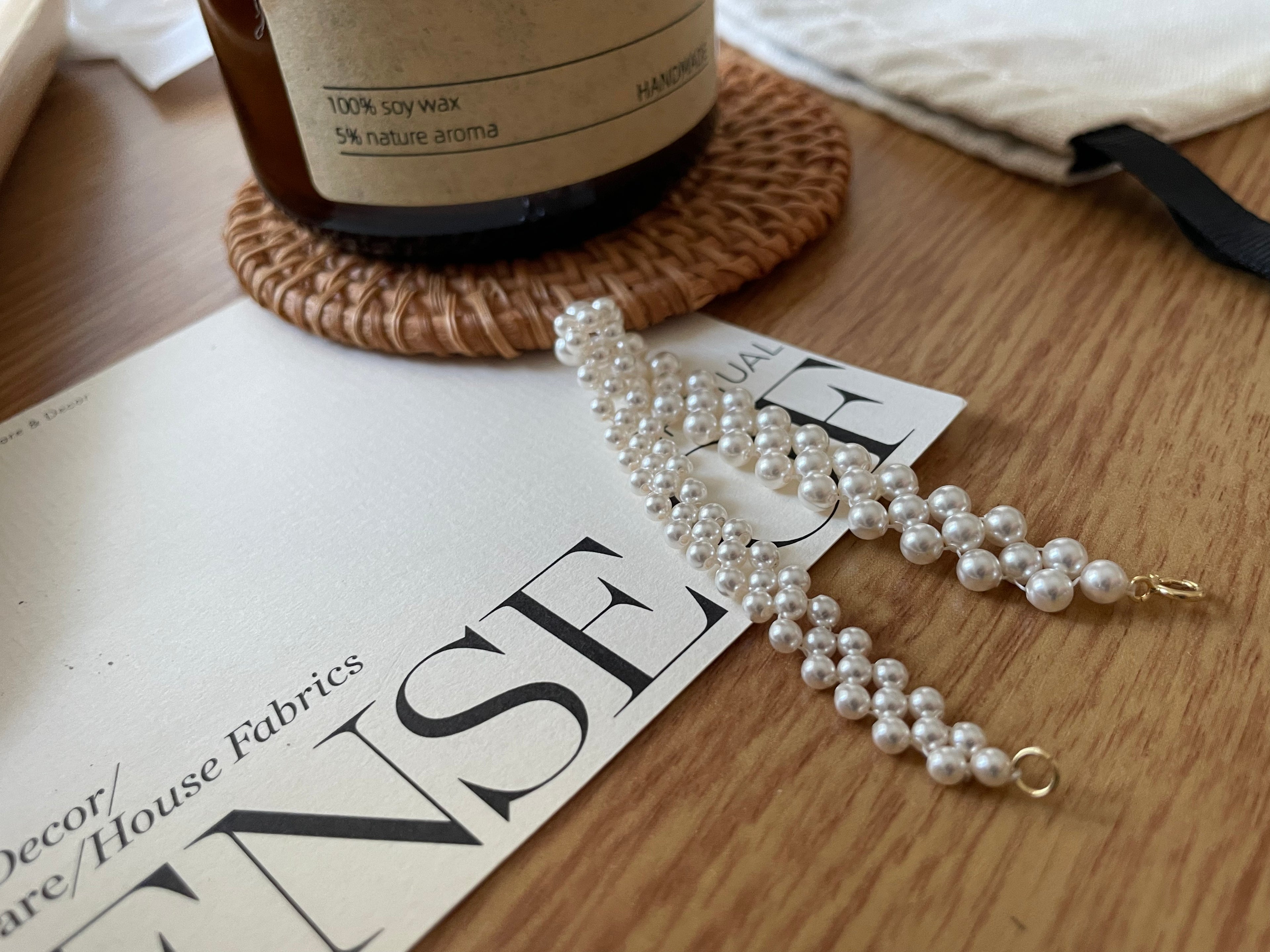 The 'Hepburn' Vintage Texture Pearl Bracelet - US 14K Gold Filled