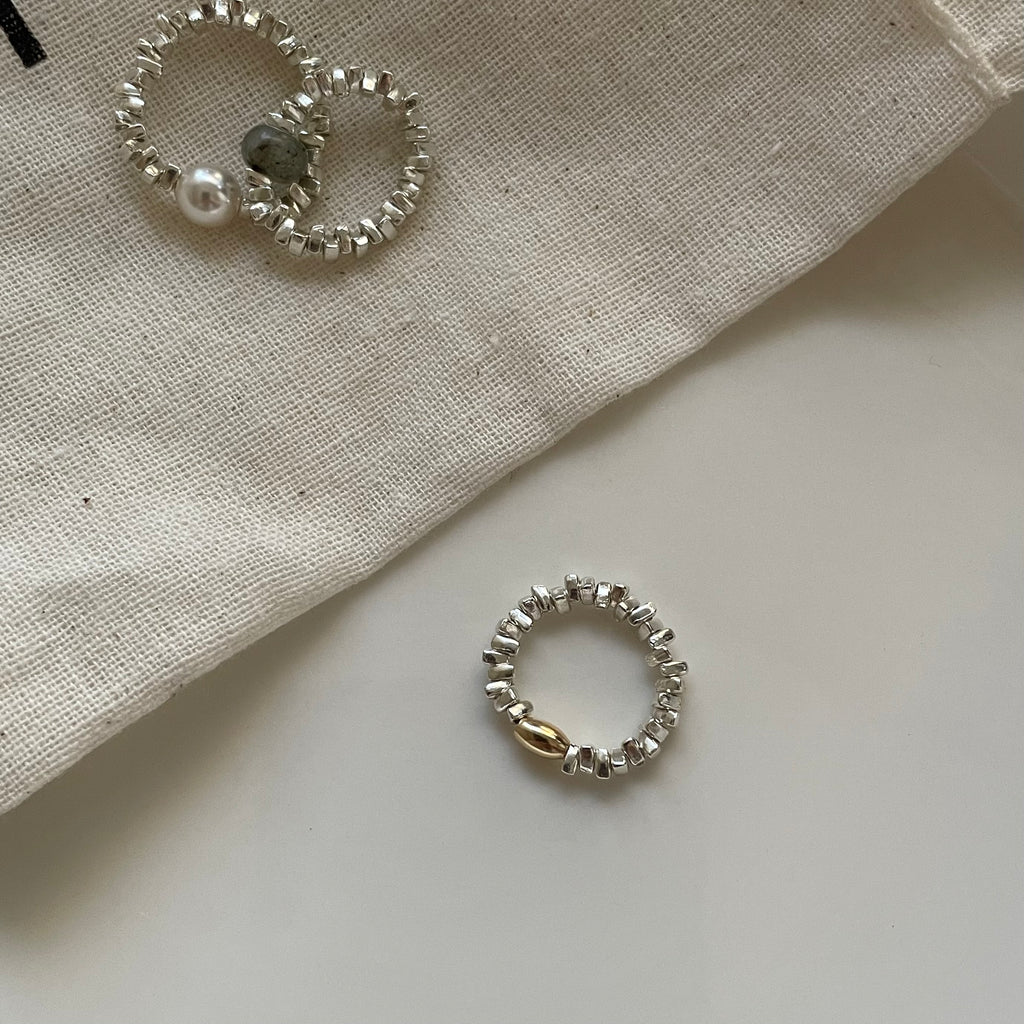 The 'Raw Nugget' Organic Silver Stretch Ring - Solid S925 Silver