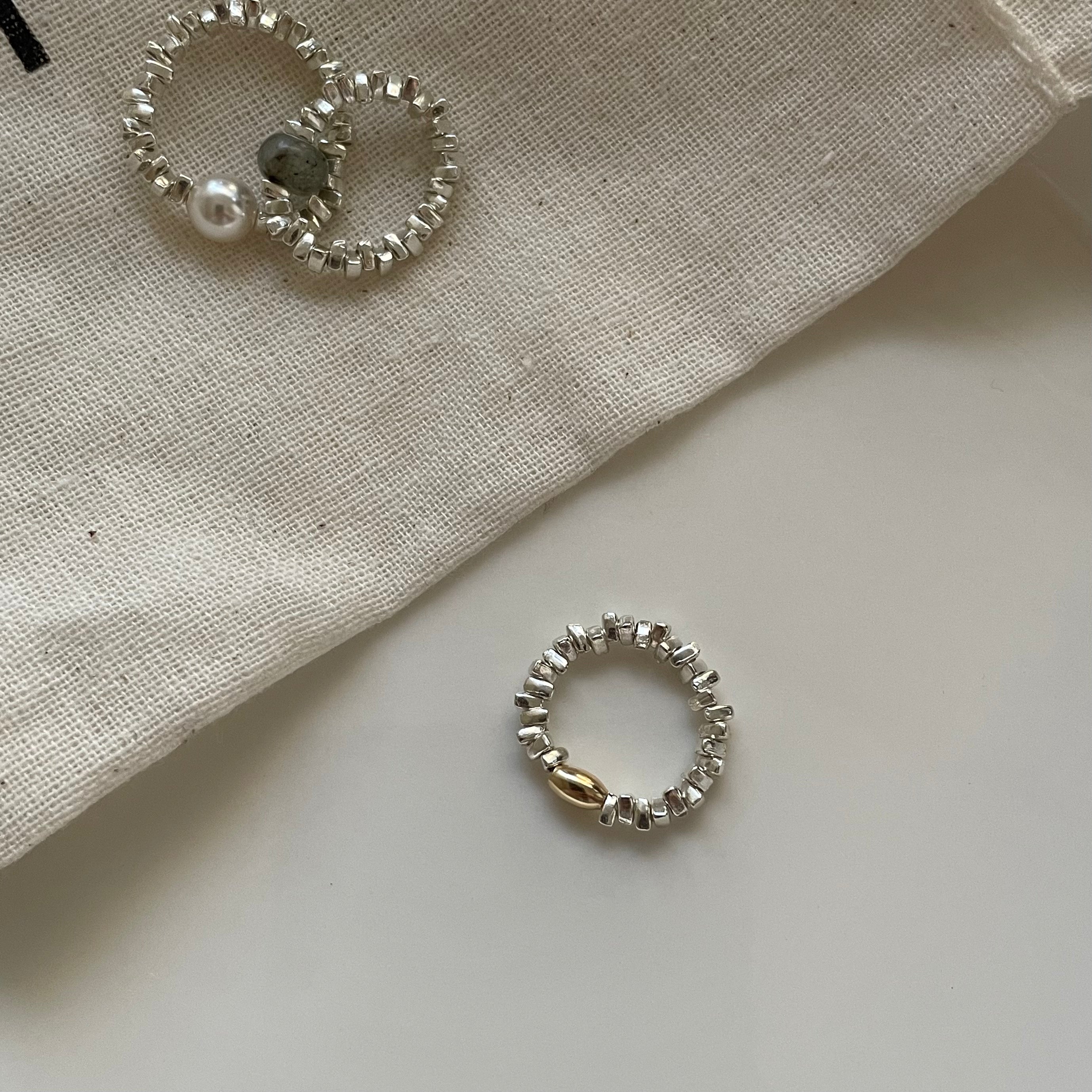 The 'Raw Nugget' Organic Silver Stretch Ring - Solid S925 Silver