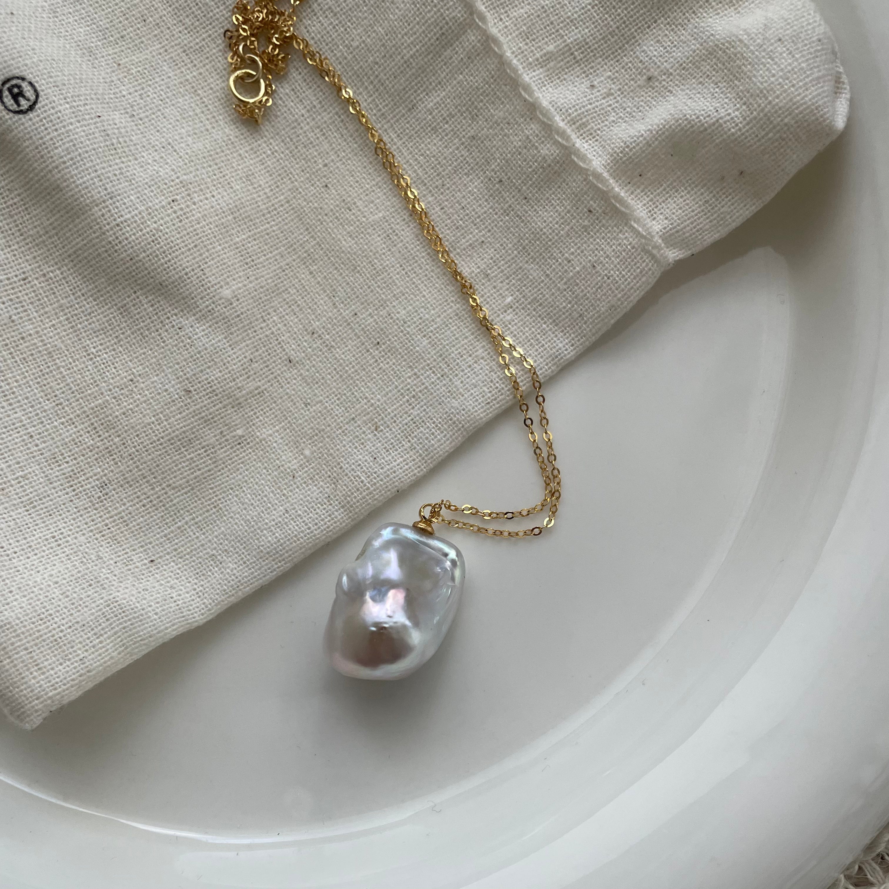 Baroque Pearl Chain Necklace