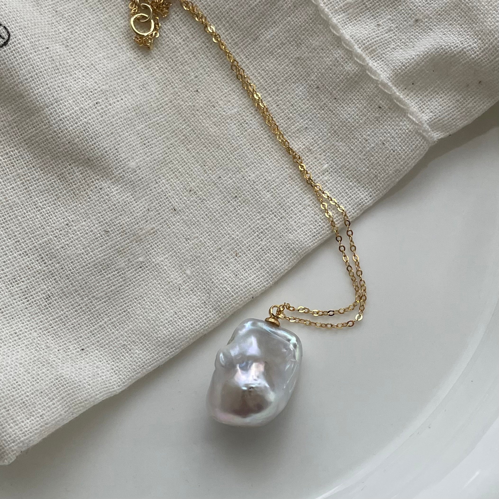 Baroque Pearl Chain Necklace