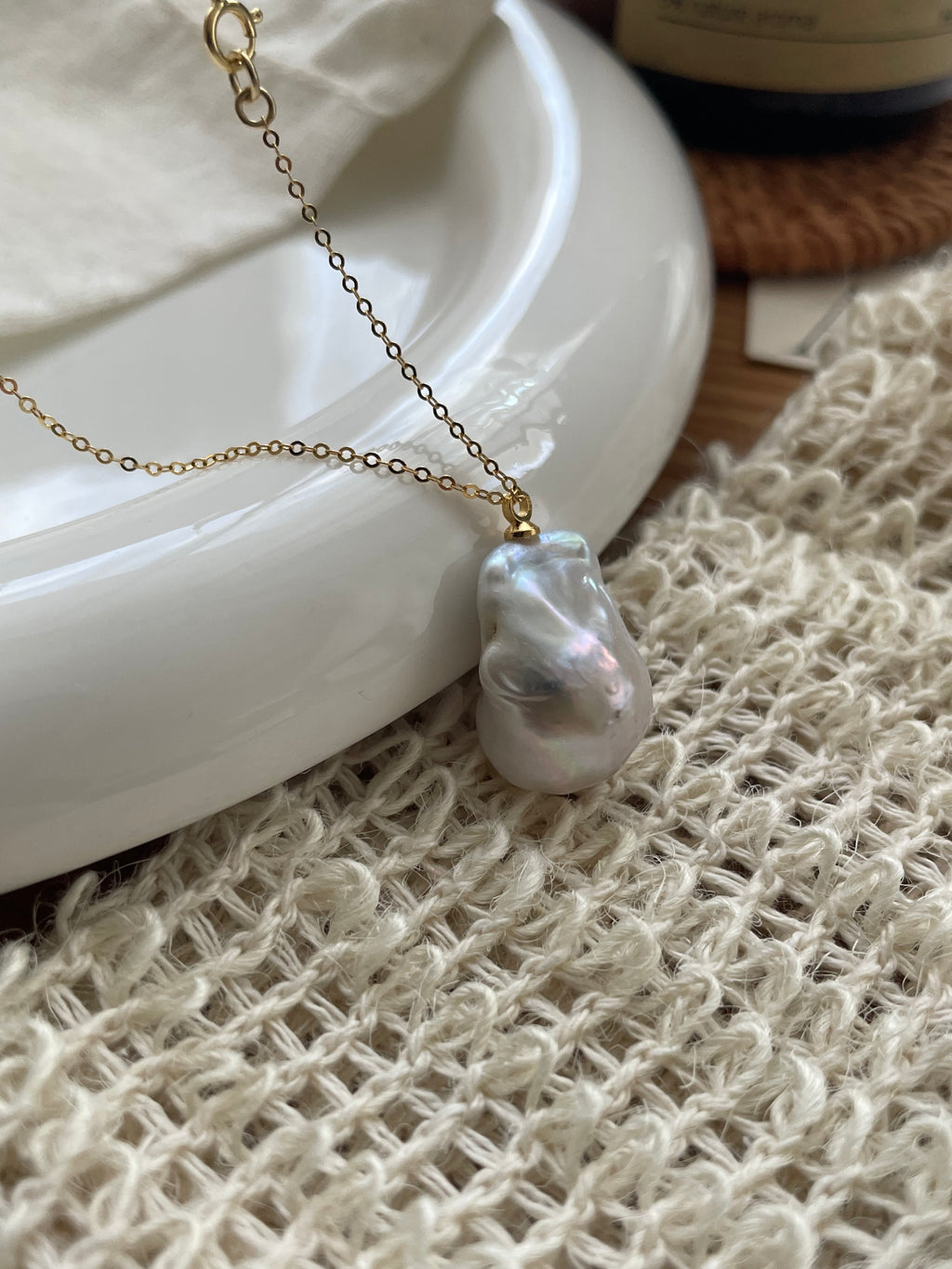 Baroque Pearl Chain Necklace
