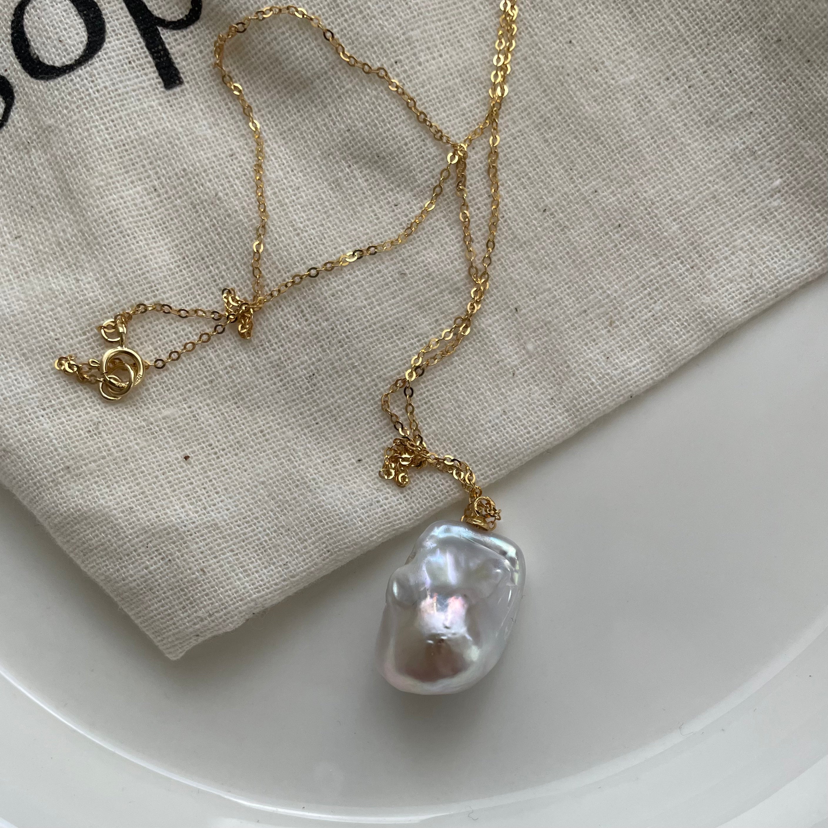 Baroque Pearl Chain Necklace
