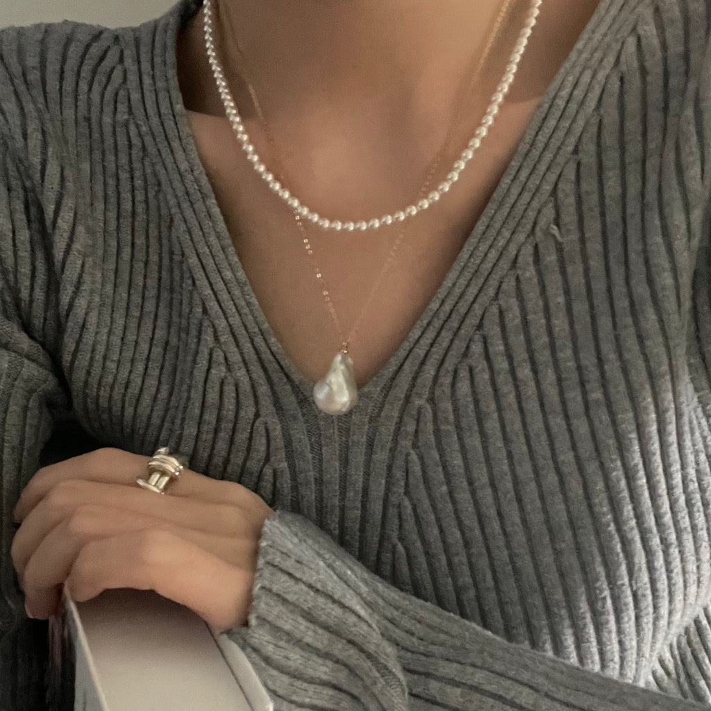 Baroque Pearl Chain Necklace