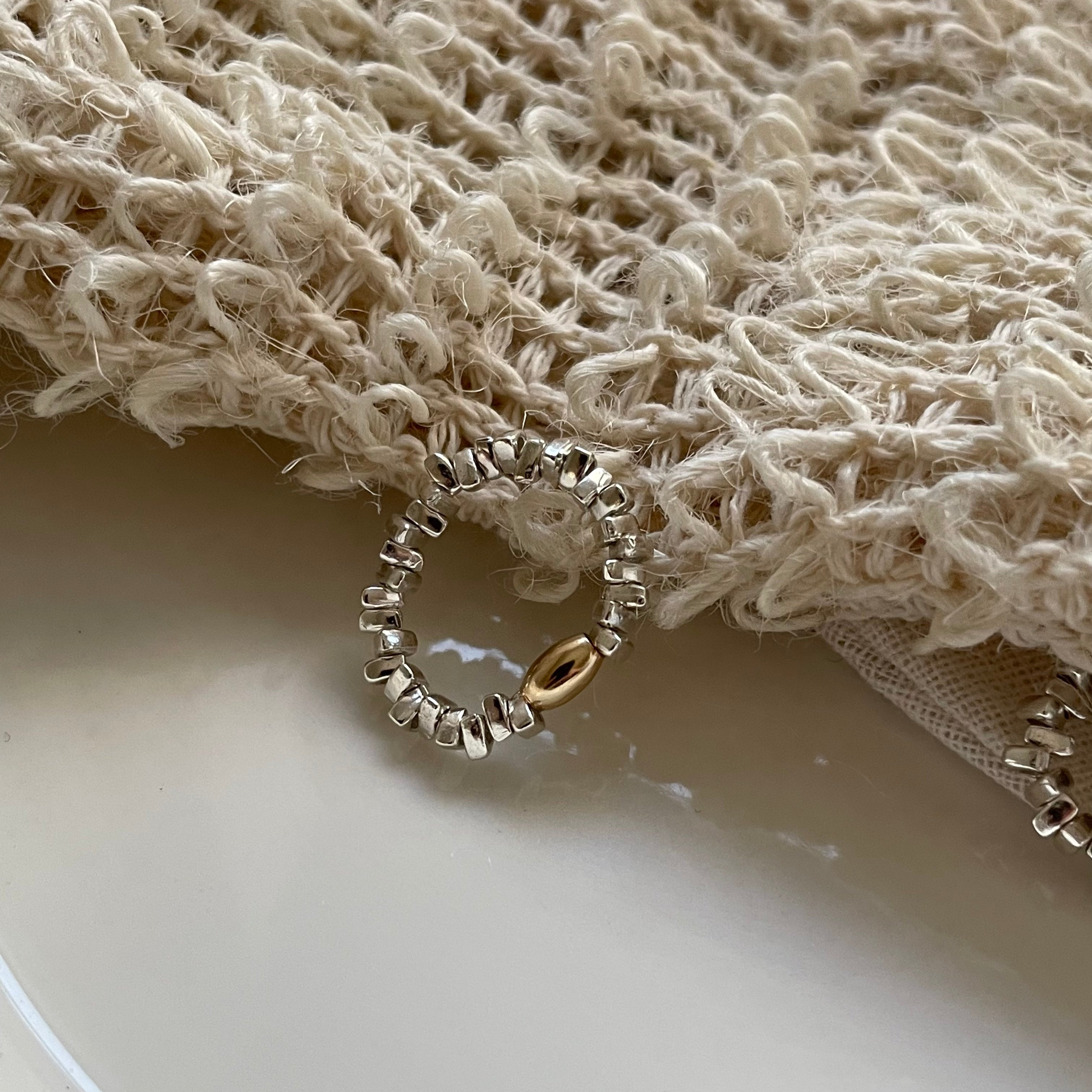 The 'Raw Nugget' Organic Silver Stretch Ring - Solid S925 Silver
