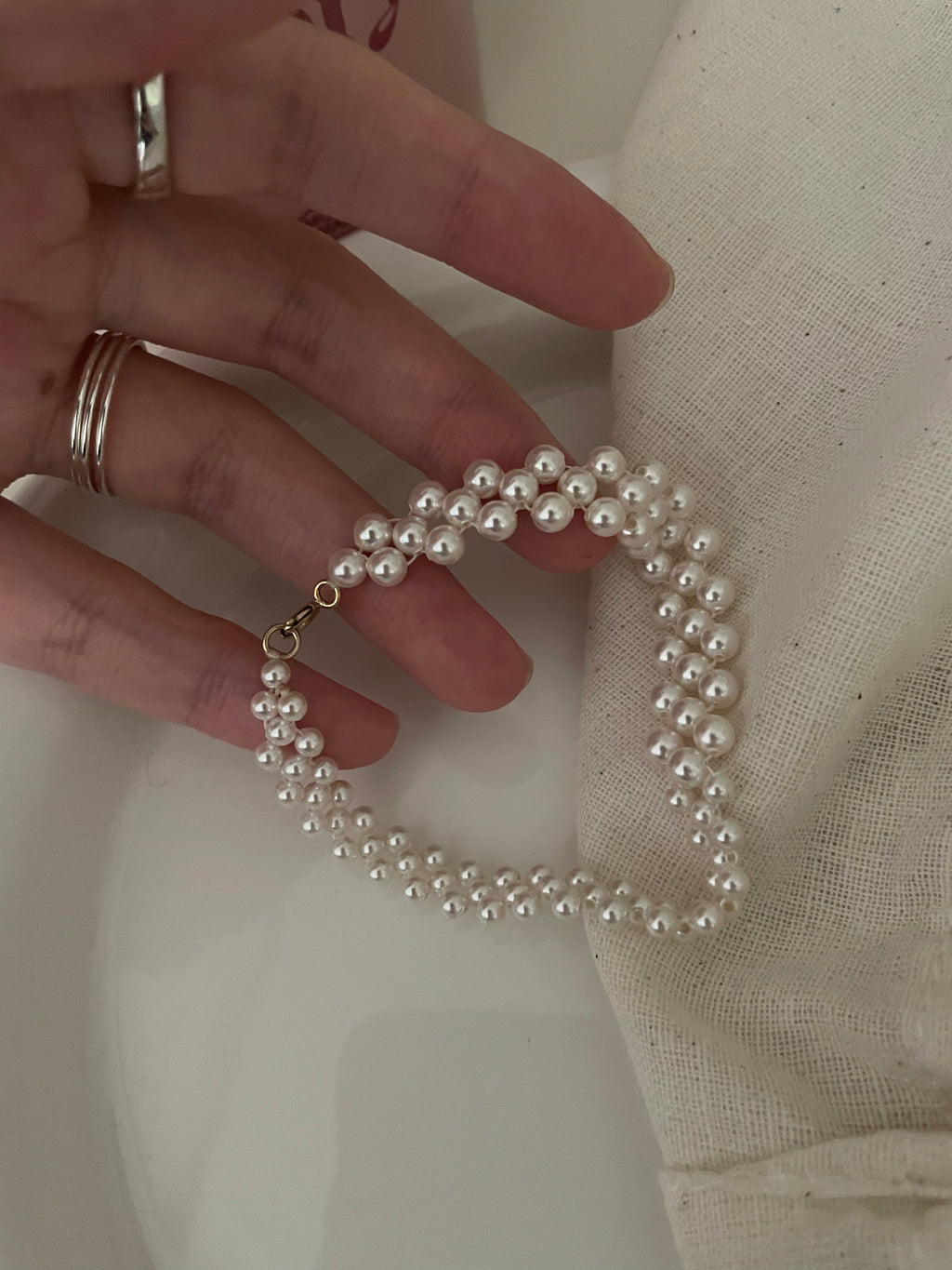 The 'Hepburn' Vintage Texture Pearl Bracelet - US 14K Gold Filled