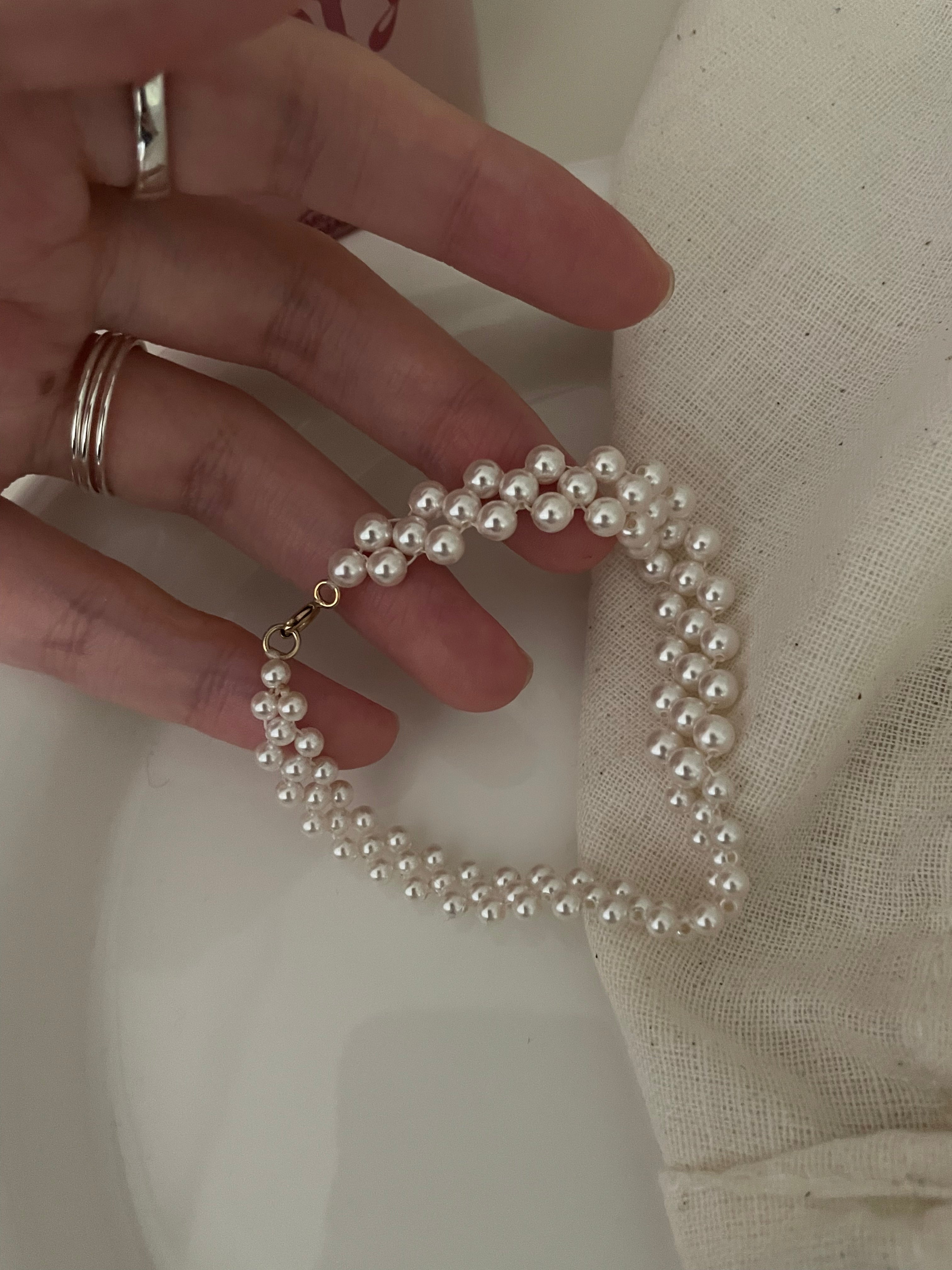 The 'Hepburn' Vintage Texture Pearl Bracelet - US 14K Gold Filled