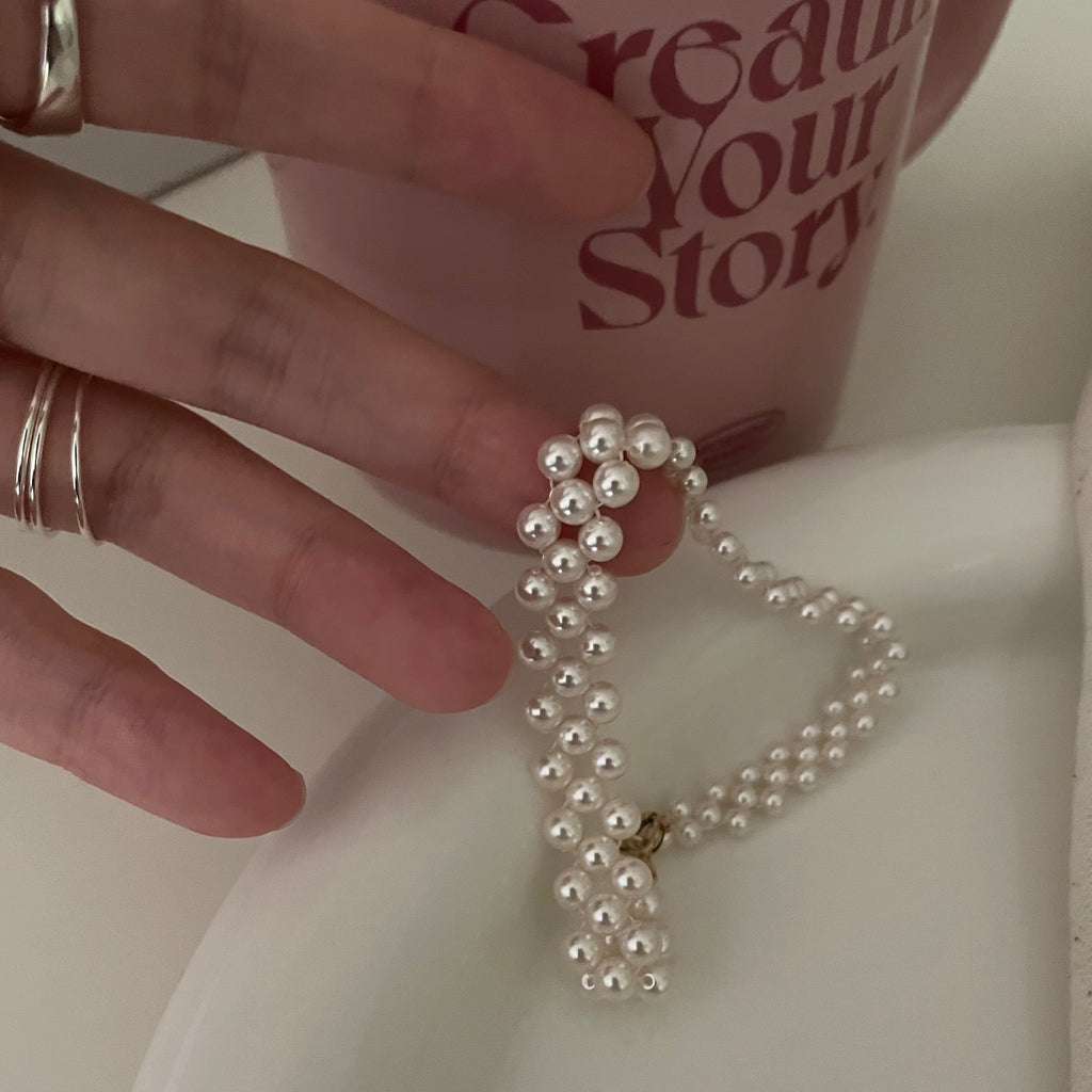 The 'Hepburn' Vintage Texture Pearl Bracelet - US 14K Gold Filled