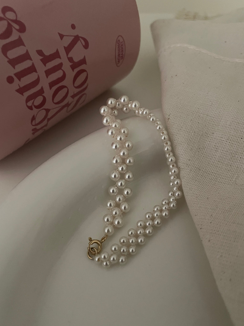The 'Hepburn' Vintage Texture Pearl Bracelet - US 14K Gold Filled