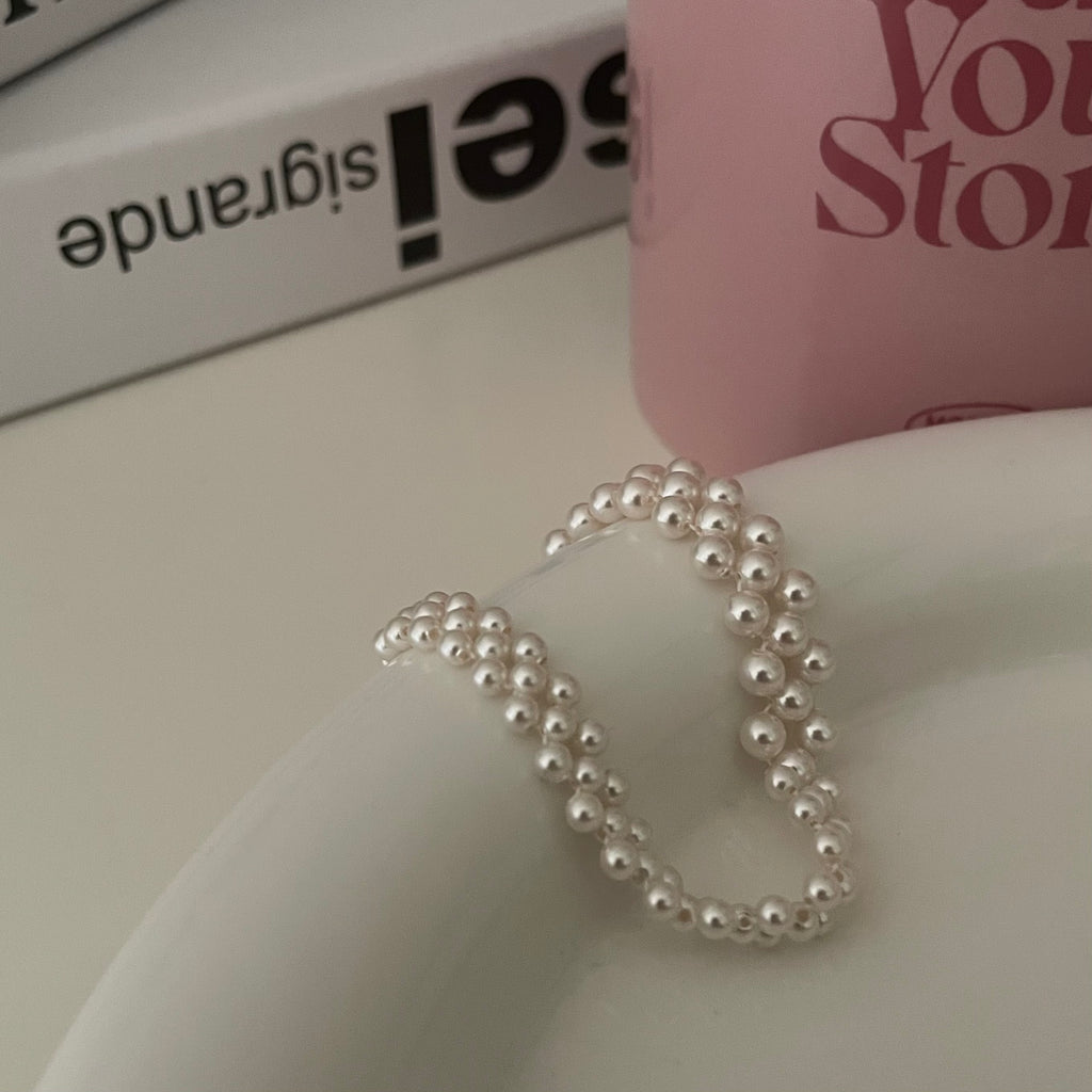 The 'Hepburn' Vintage Texture Pearl Bracelet - US 14K Gold Filled