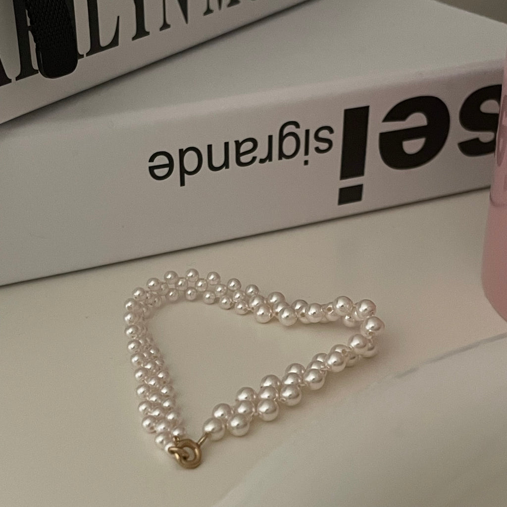 The 'Hepburn' Vintage Texture Pearl Bracelet - US 14K Gold Filled