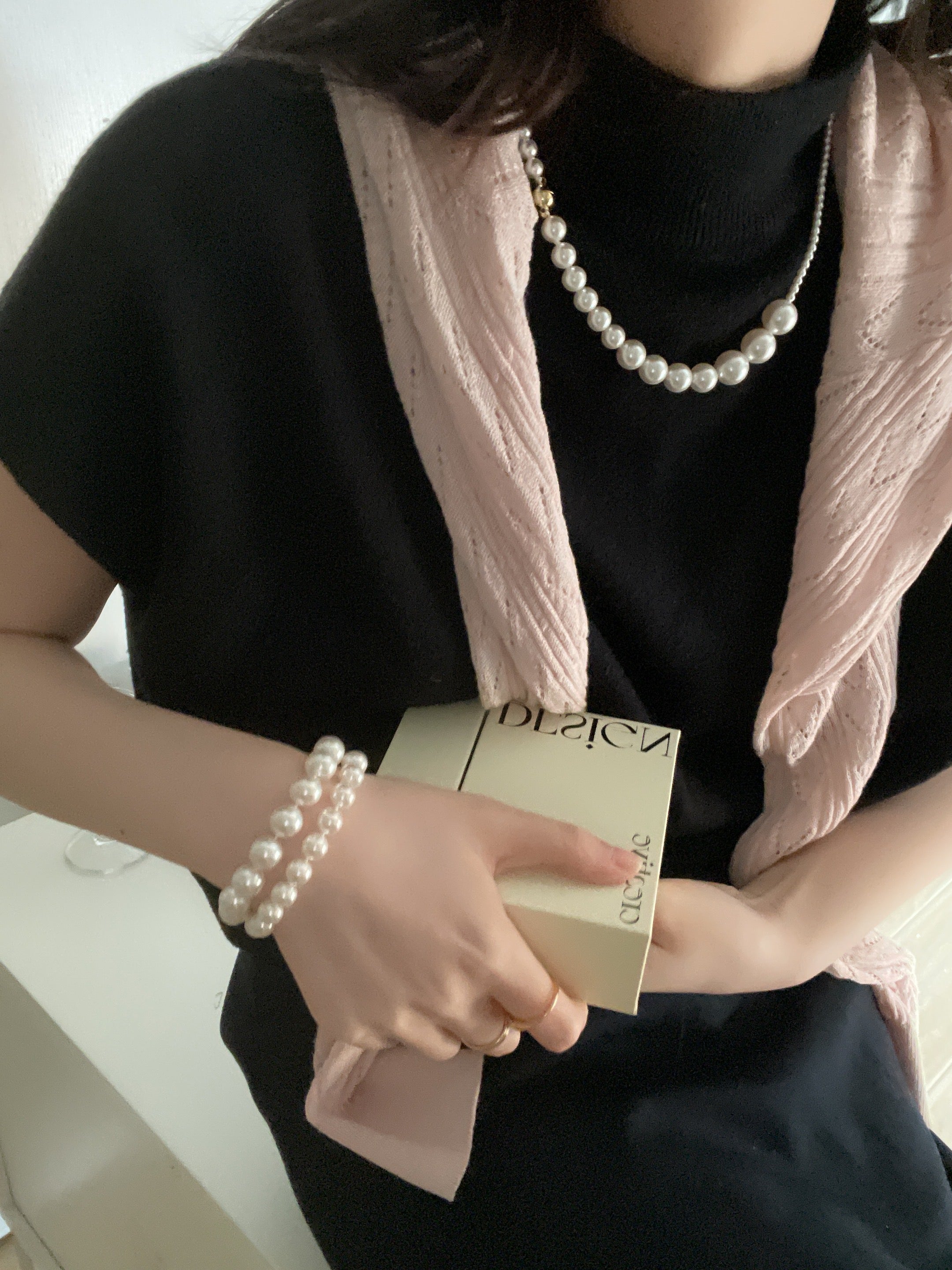 The 'Parisienne' Double Strand Pearl Bracelet with Gold Magnetic Clasp - 14K Gold Filled
