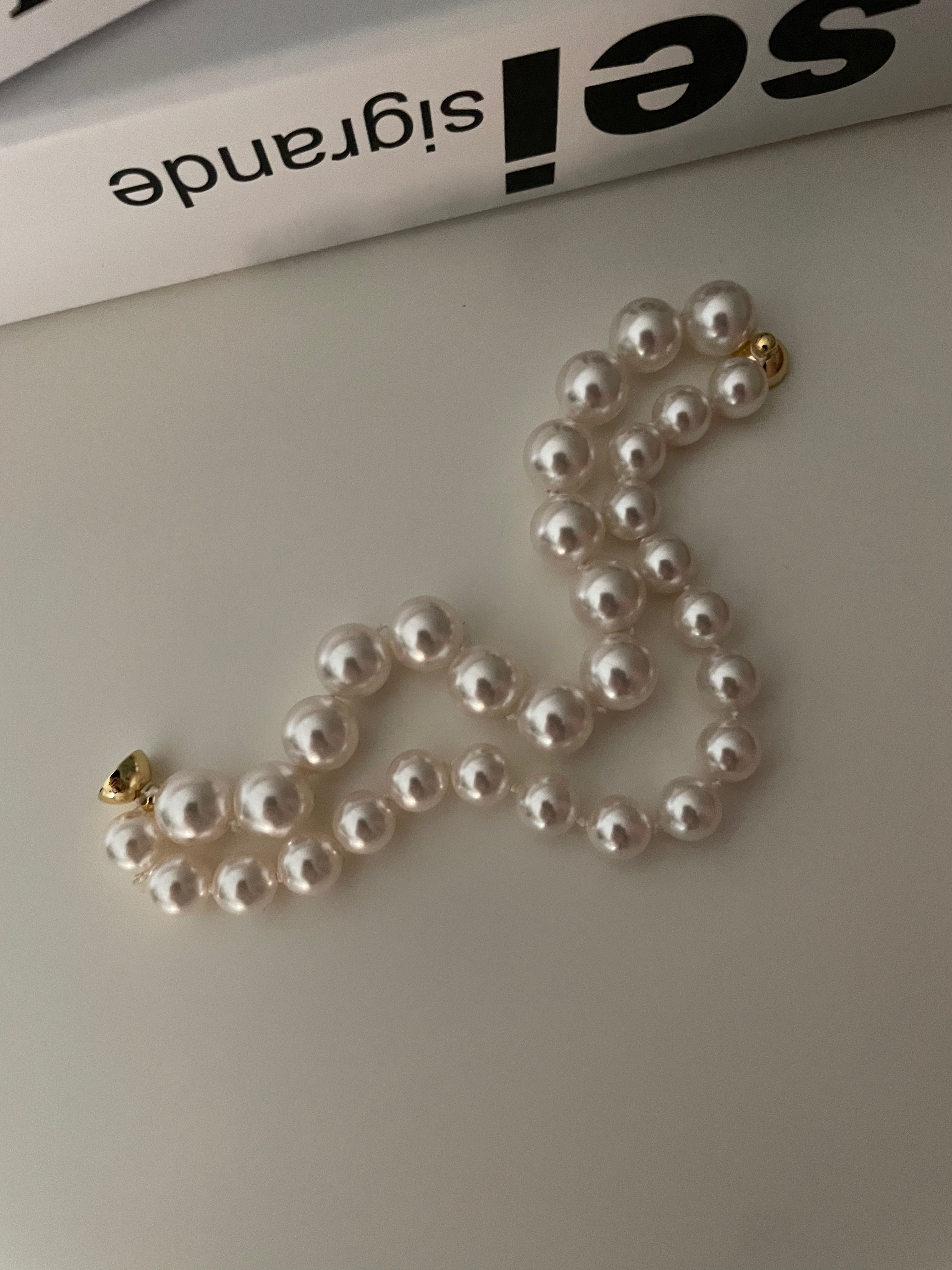 The 'Parisienne' Double Strand Pearl Bracelet with Gold Magnetic Clasp - 14K Gold Filled