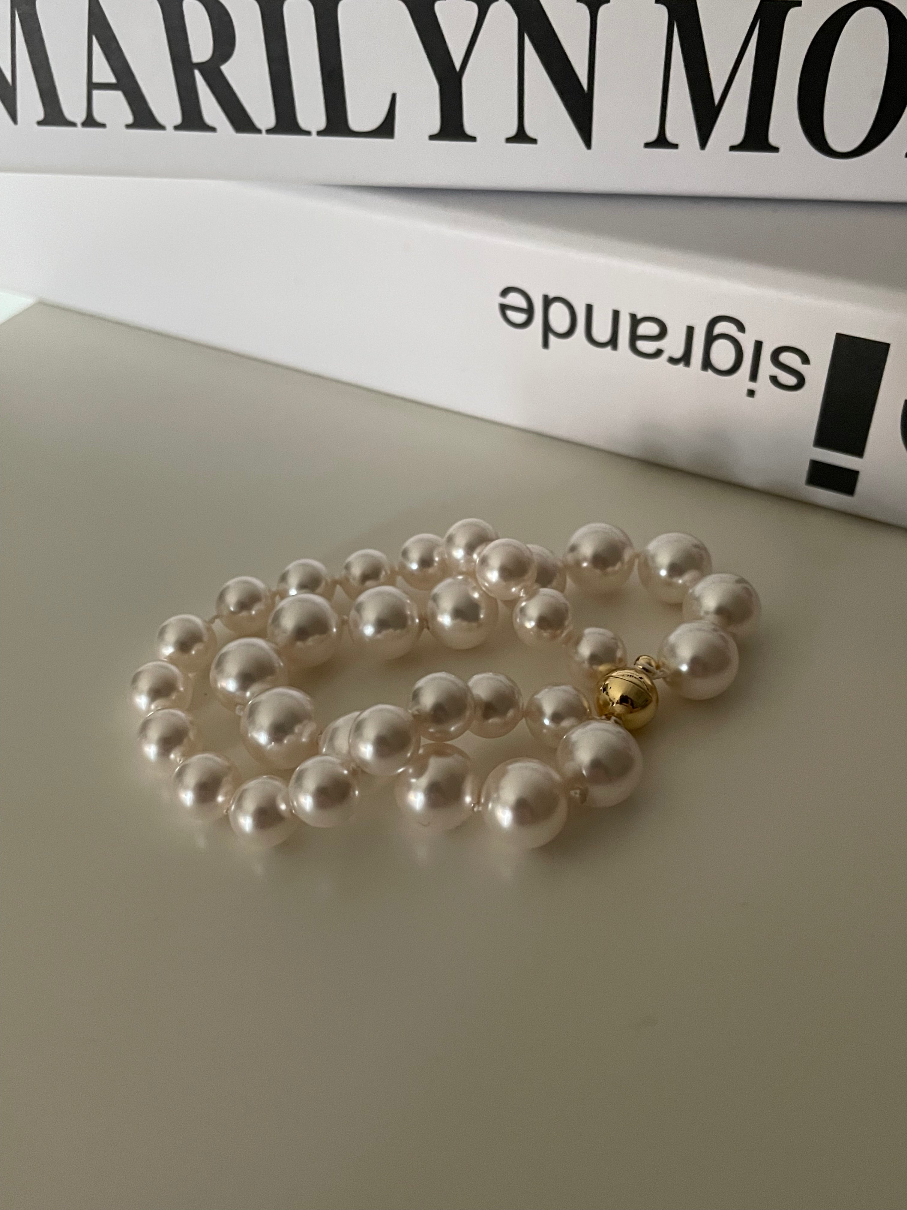 The 'Parisienne' Double Strand Pearl Bracelet with Gold Magnetic Clasp - 14K Gold Filled
