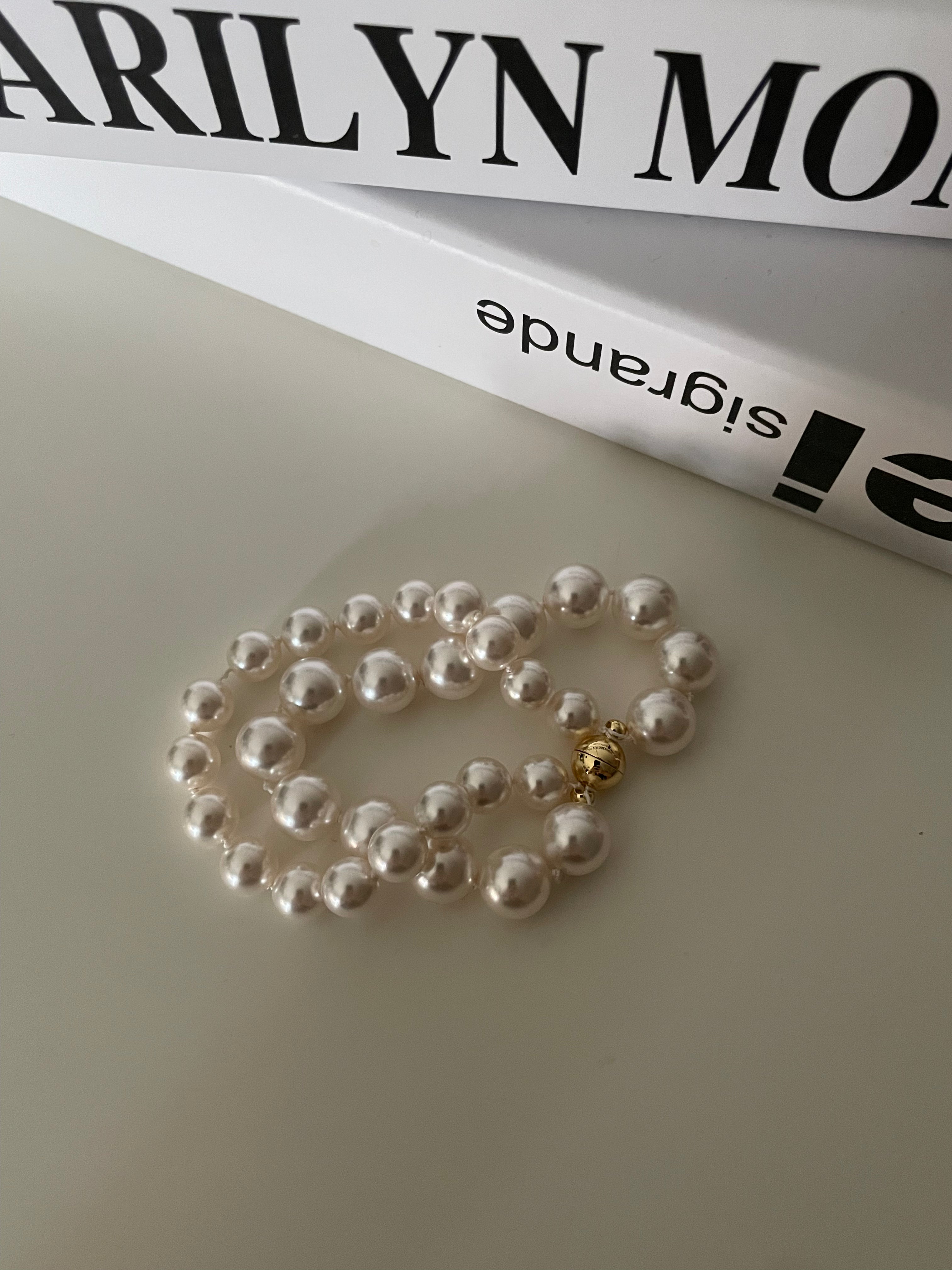 The 'Parisienne' Double Strand Pearl Bracelet with Gold Magnetic Clasp - 14K Gold Filled