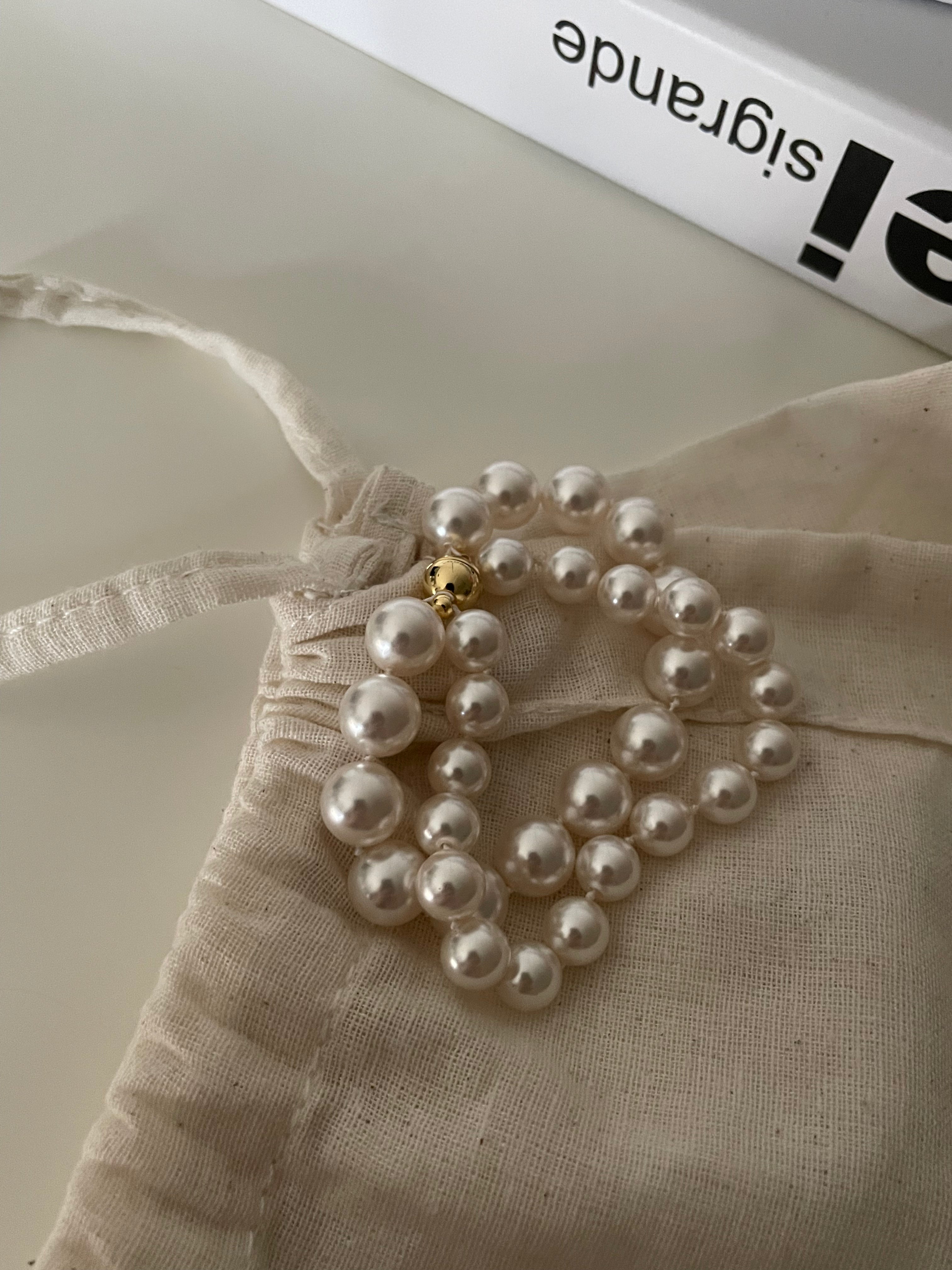 The 'Parisienne' Double Strand Pearl Bracelet with Gold Magnetic Clasp - 14K Gold Filled