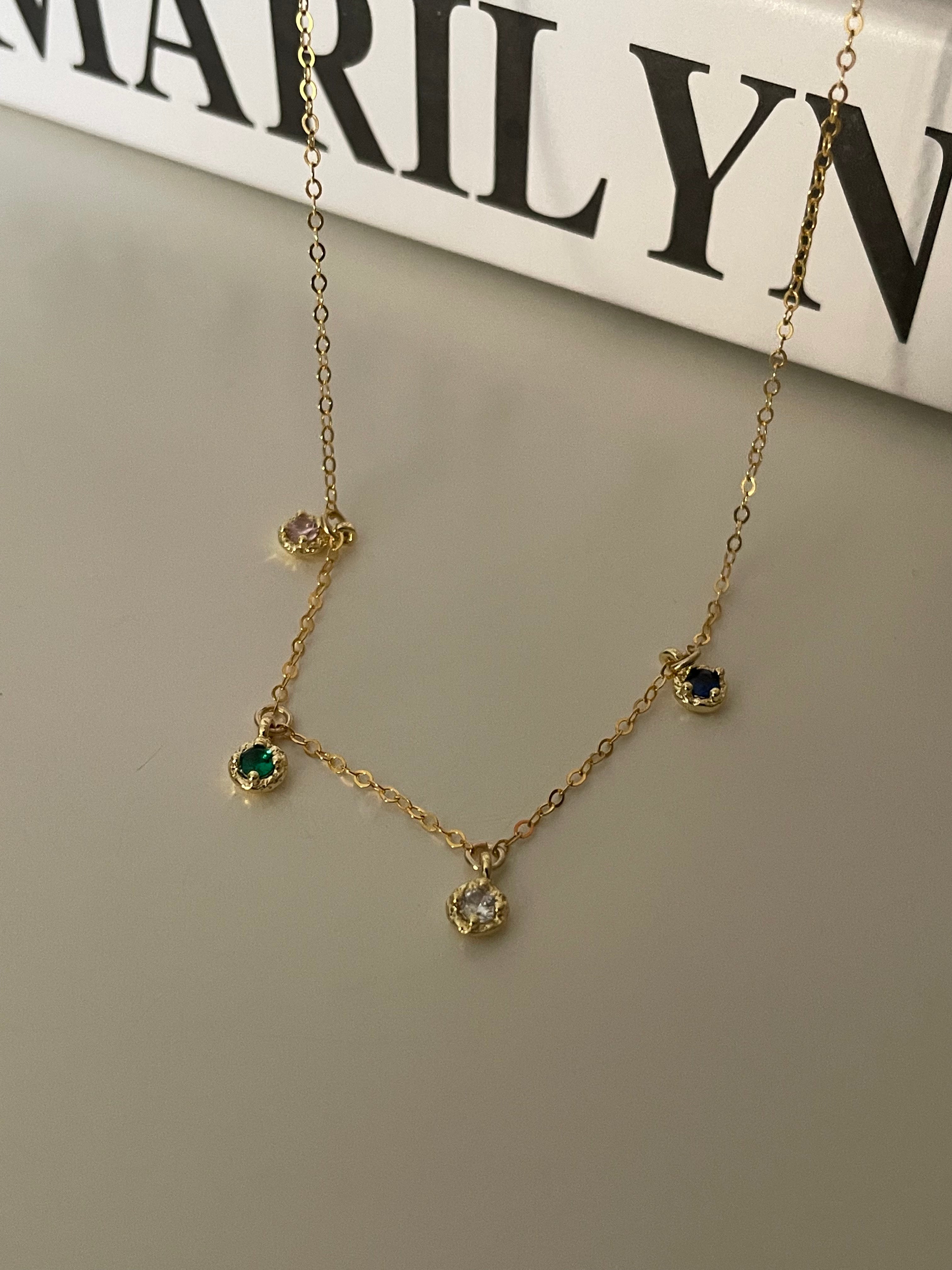 The 'Rainbow Drop' Dainty Necklace