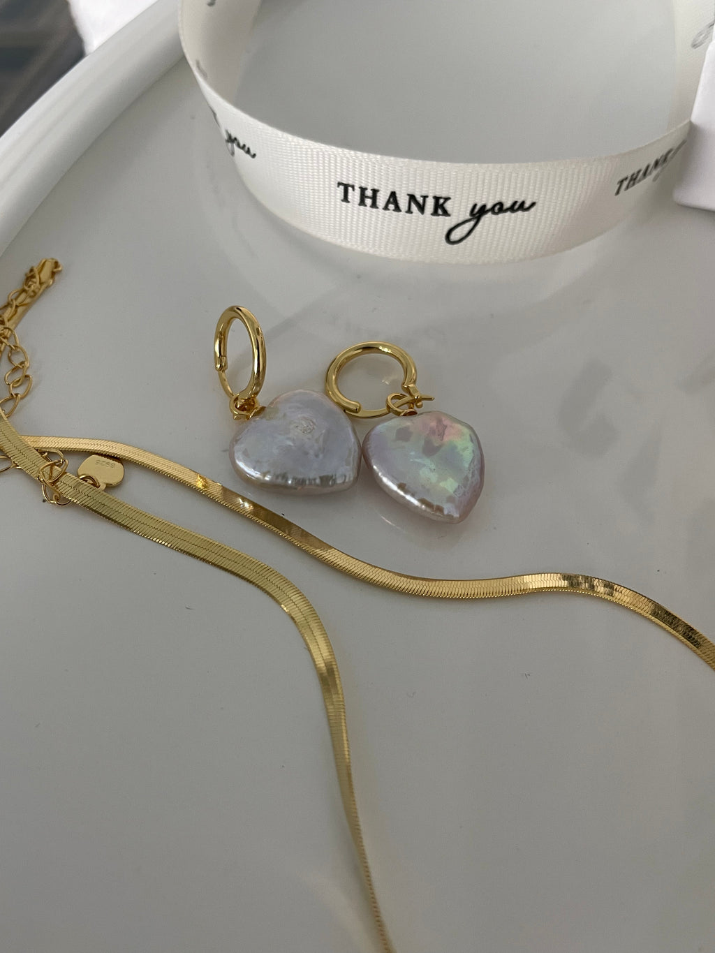 Romantic Heart Baroque Pearl Hoop Earrings