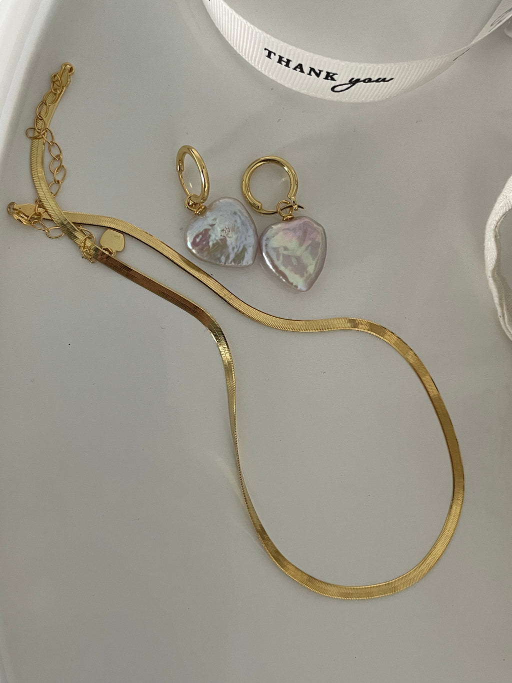 Romantic Heart Baroque Pearl Hoop Earrings