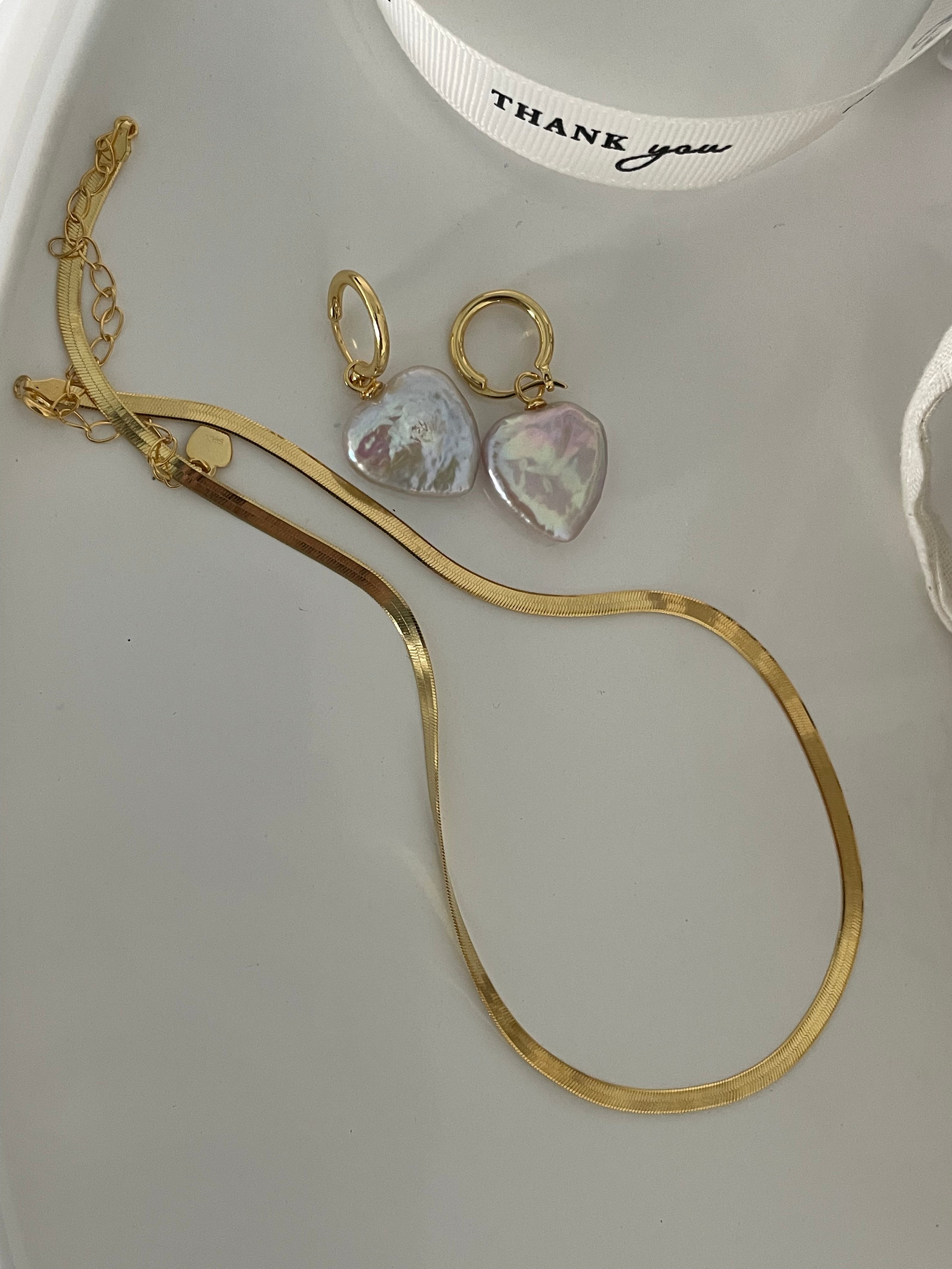 Romantic Heart Baroque Pearl Hoop Earrings