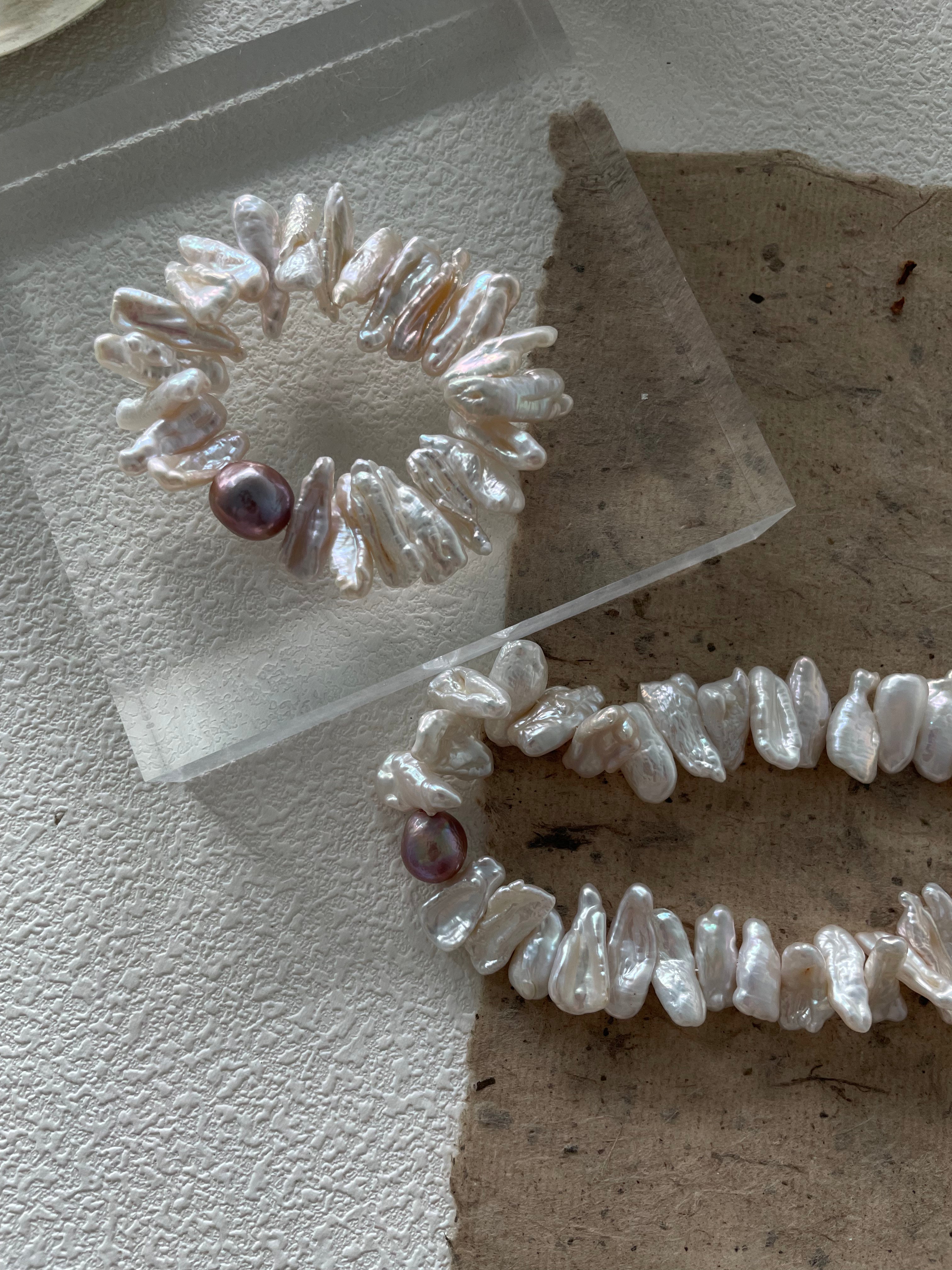 Radiant 'Sun Bloom' Keshi Pearl Bracelet - Handcrafted Statement Piece