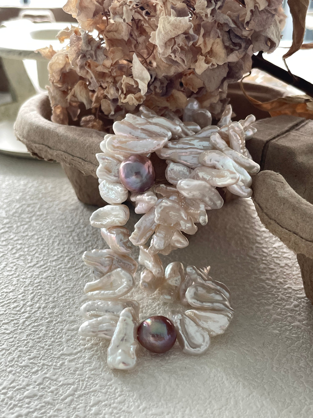 Radiant 'Sun Bloom' Keshi Pearl Bracelet - Handcrafted Statement Piece