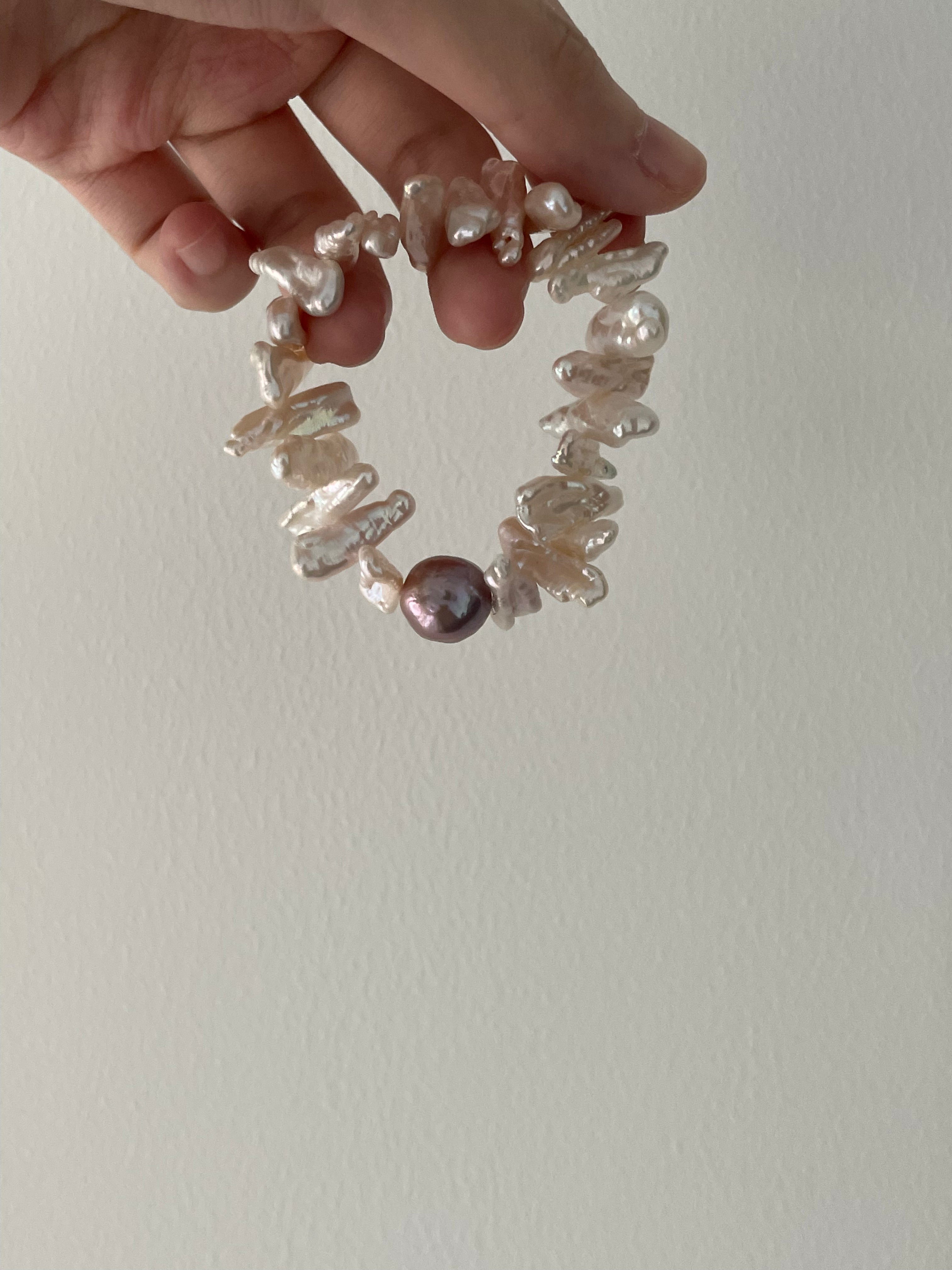 Radiant 'Sun Bloom' Keshi Pearl Bracelet - Handcrafted Statement Piece