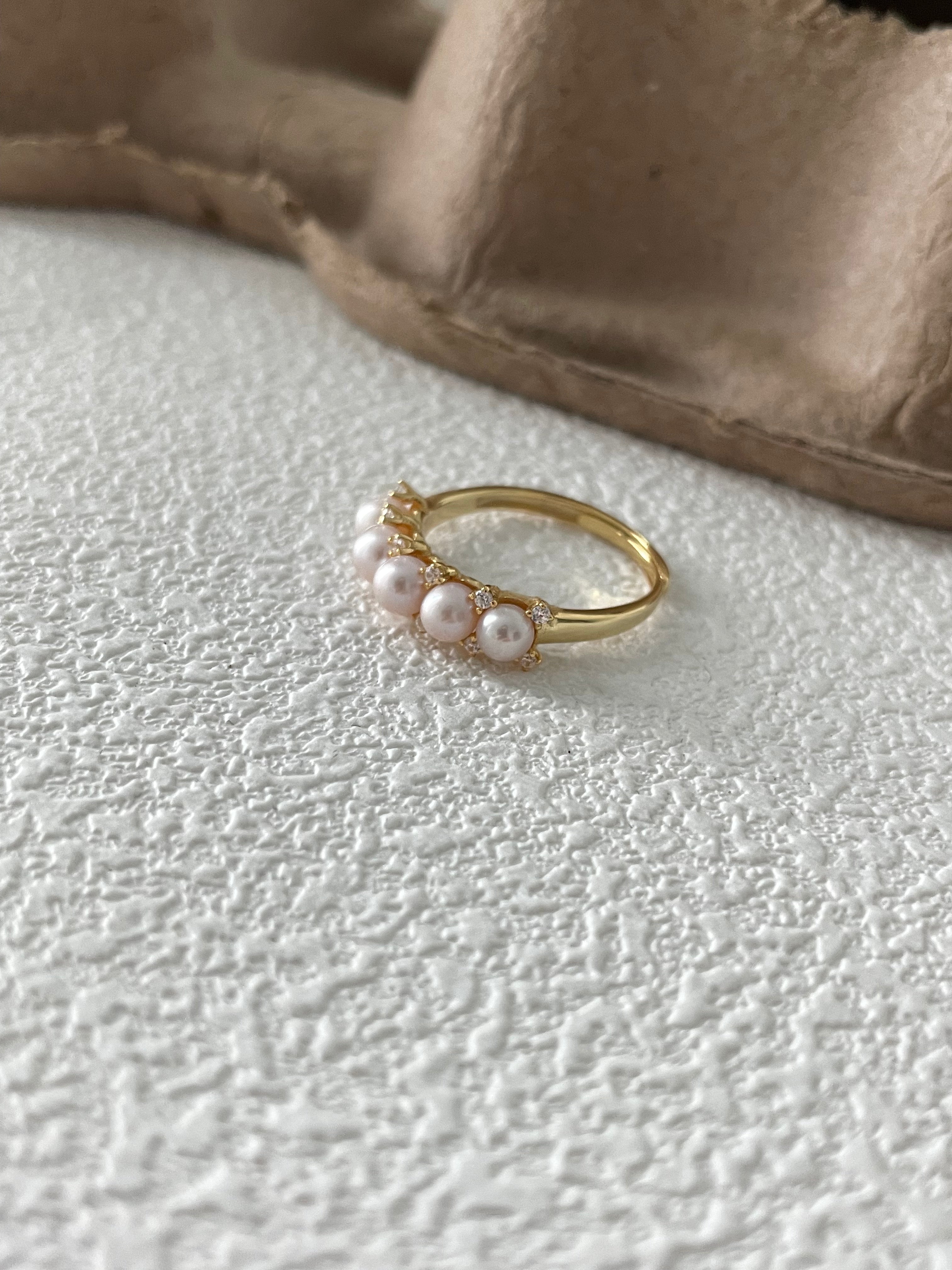Dainty Baby Pearl & Zircon Band