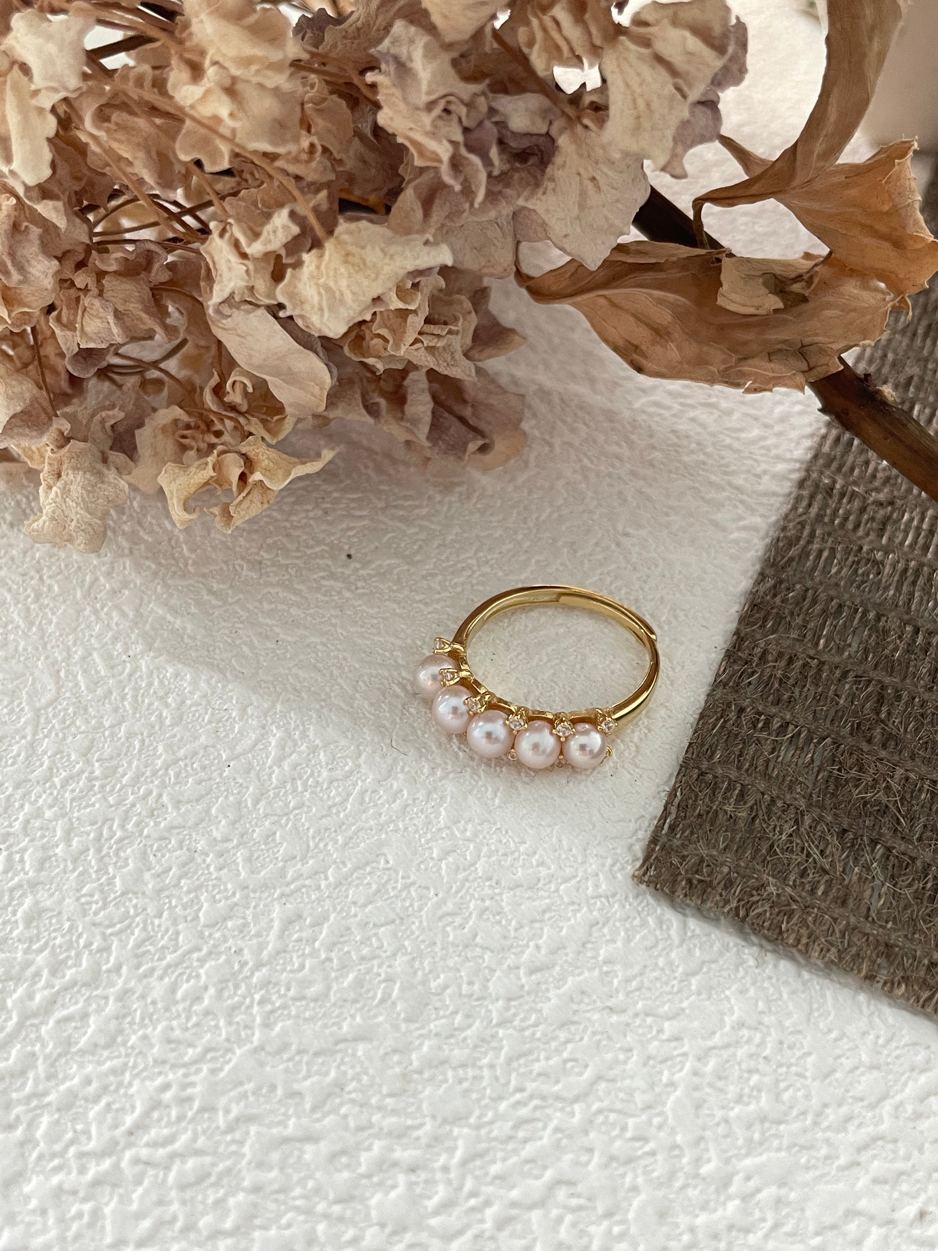 Dainty Baby Pearl & Zircon Band