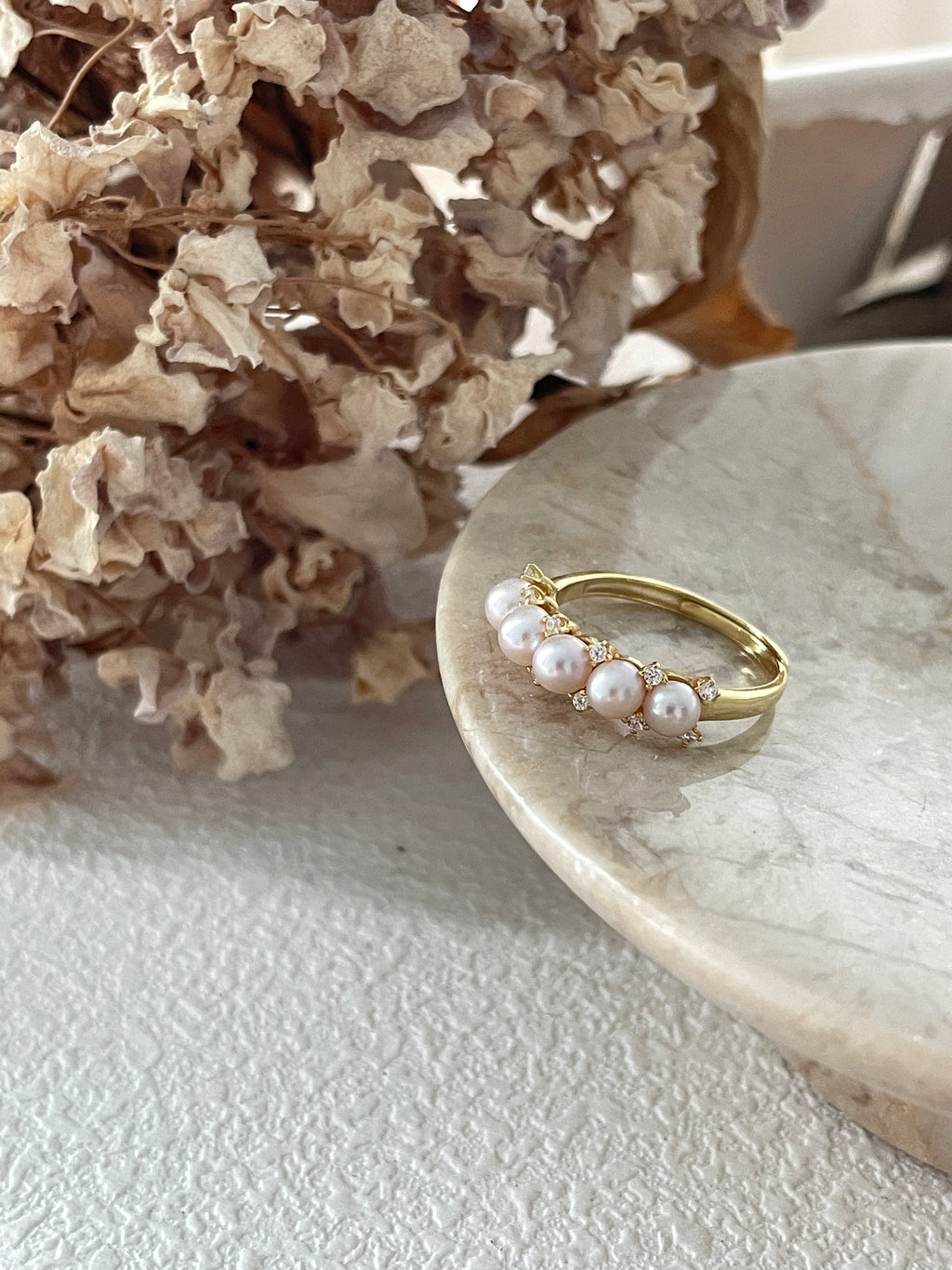 Dainty Baby Pearl & Zircon Band