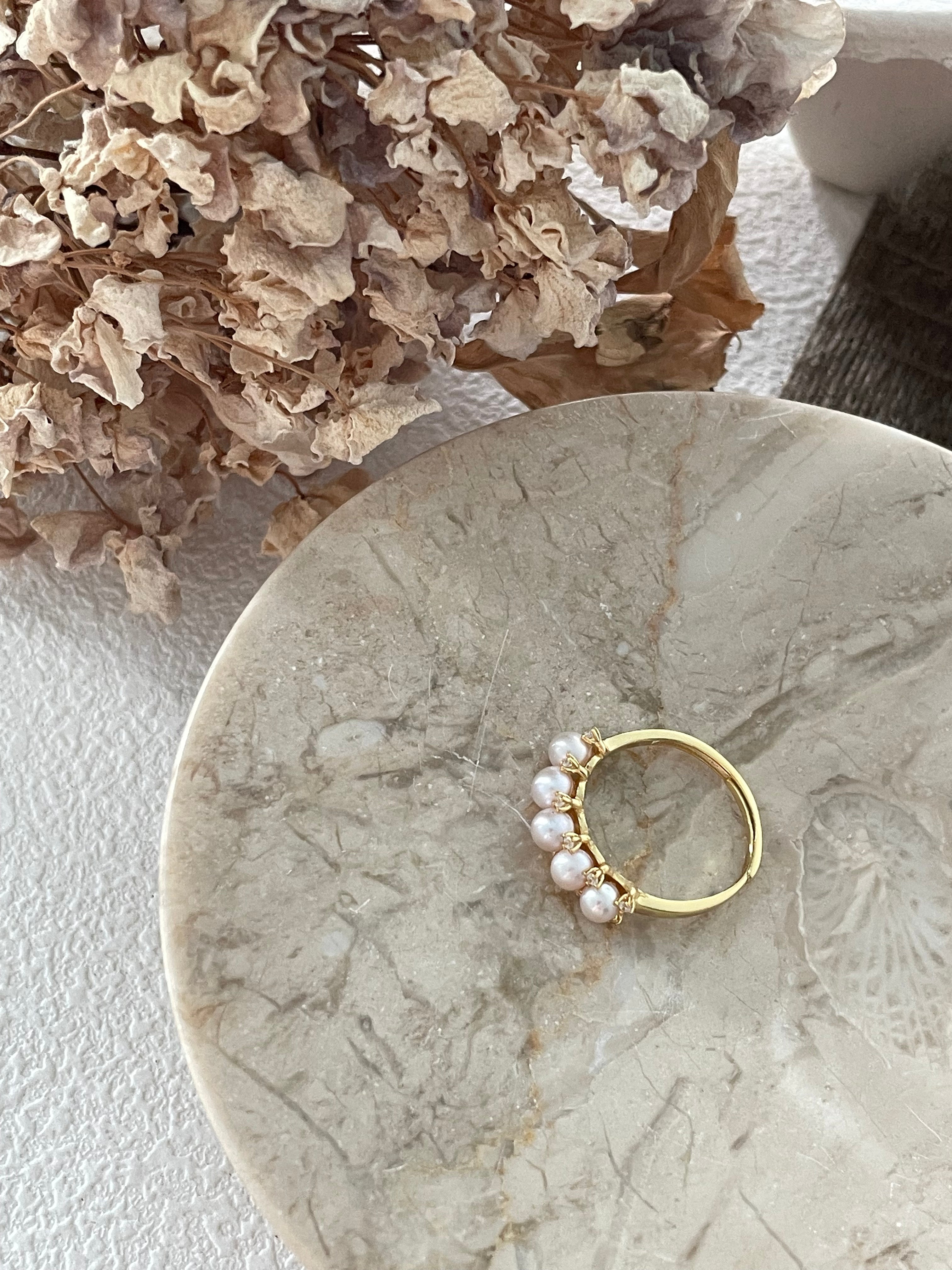 Dainty Baby Pearl & Zircon Band