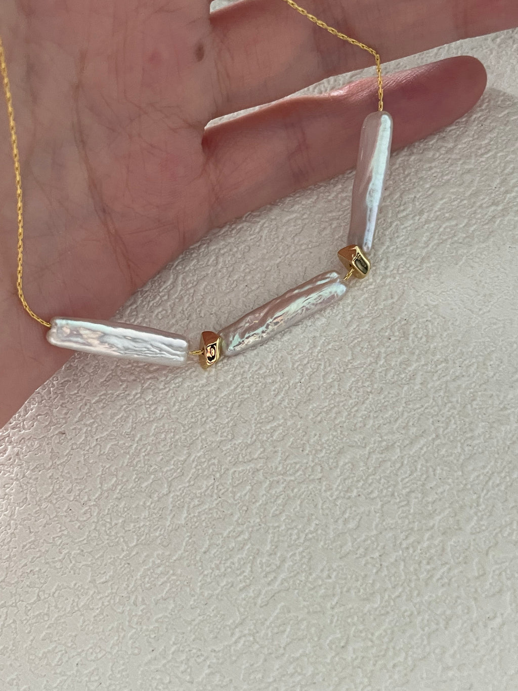Minimal Baroque Pearl Necklace