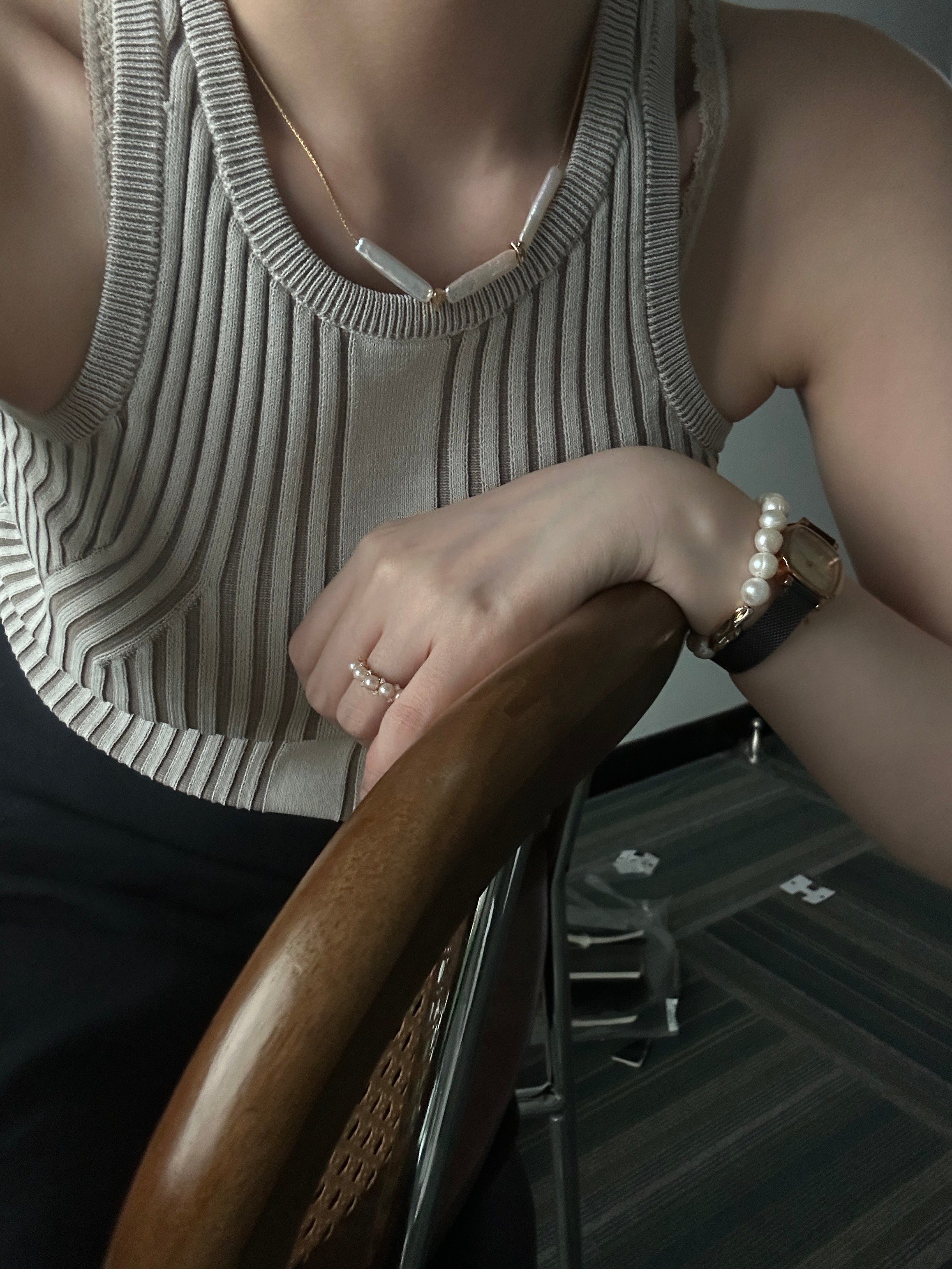 Minimal Baroque Pearl Necklace