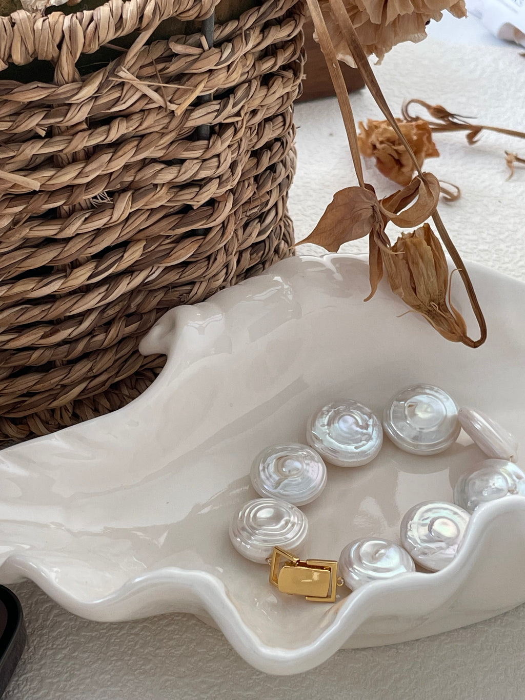 'Roman Holiday' Large Coin Pearl Bracelet