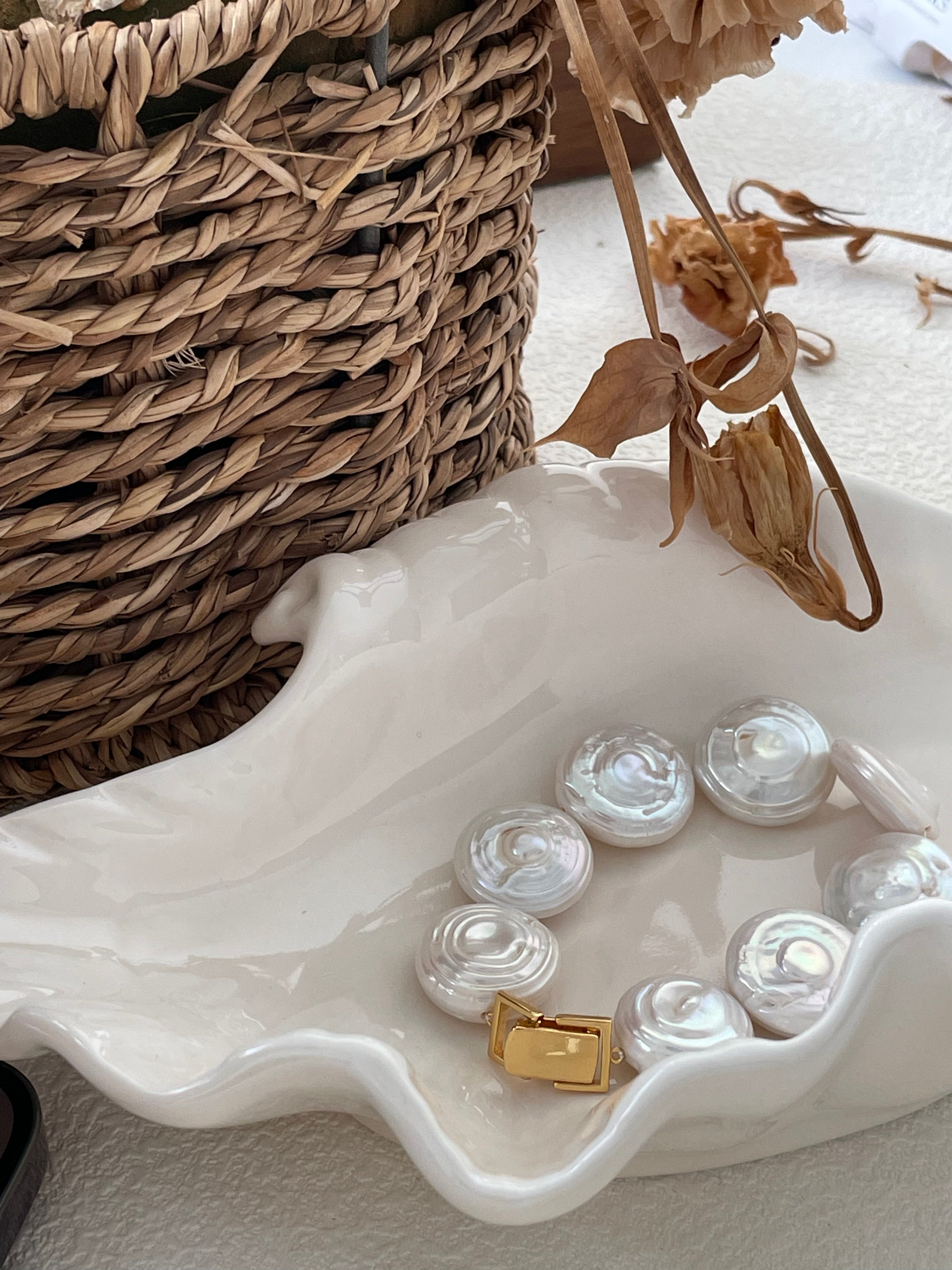 'Roman Holiday' Large Coin Pearl Bracelet