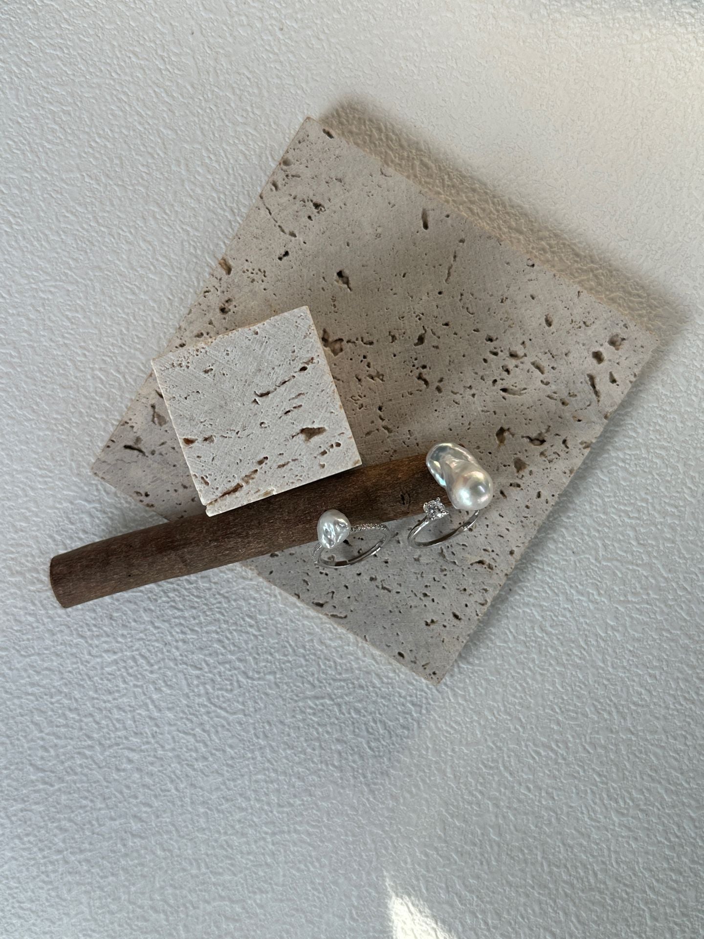 Silver-Blue Baroque Pearl Open Ring with Sparkling Zircon