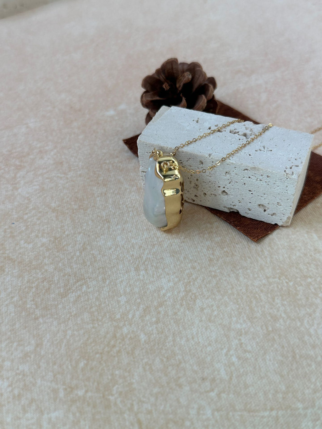 The 'Greta' Giant Metallic Baroque Pearl Necklace - 14K Gold Filled Long Chain