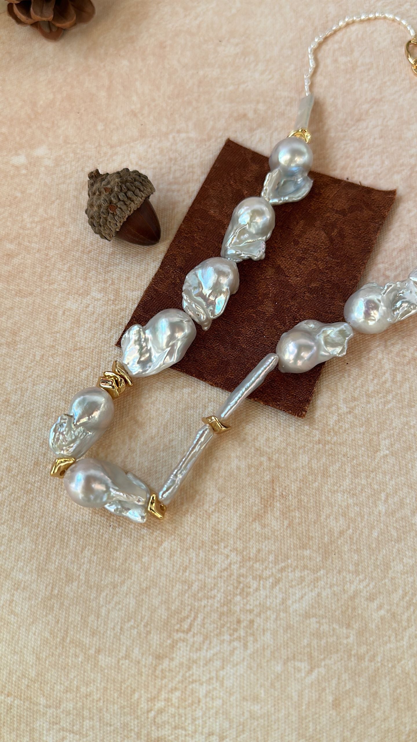 The 'Sculptural Collage' Mixed Baroque Pearl Statement Necklace