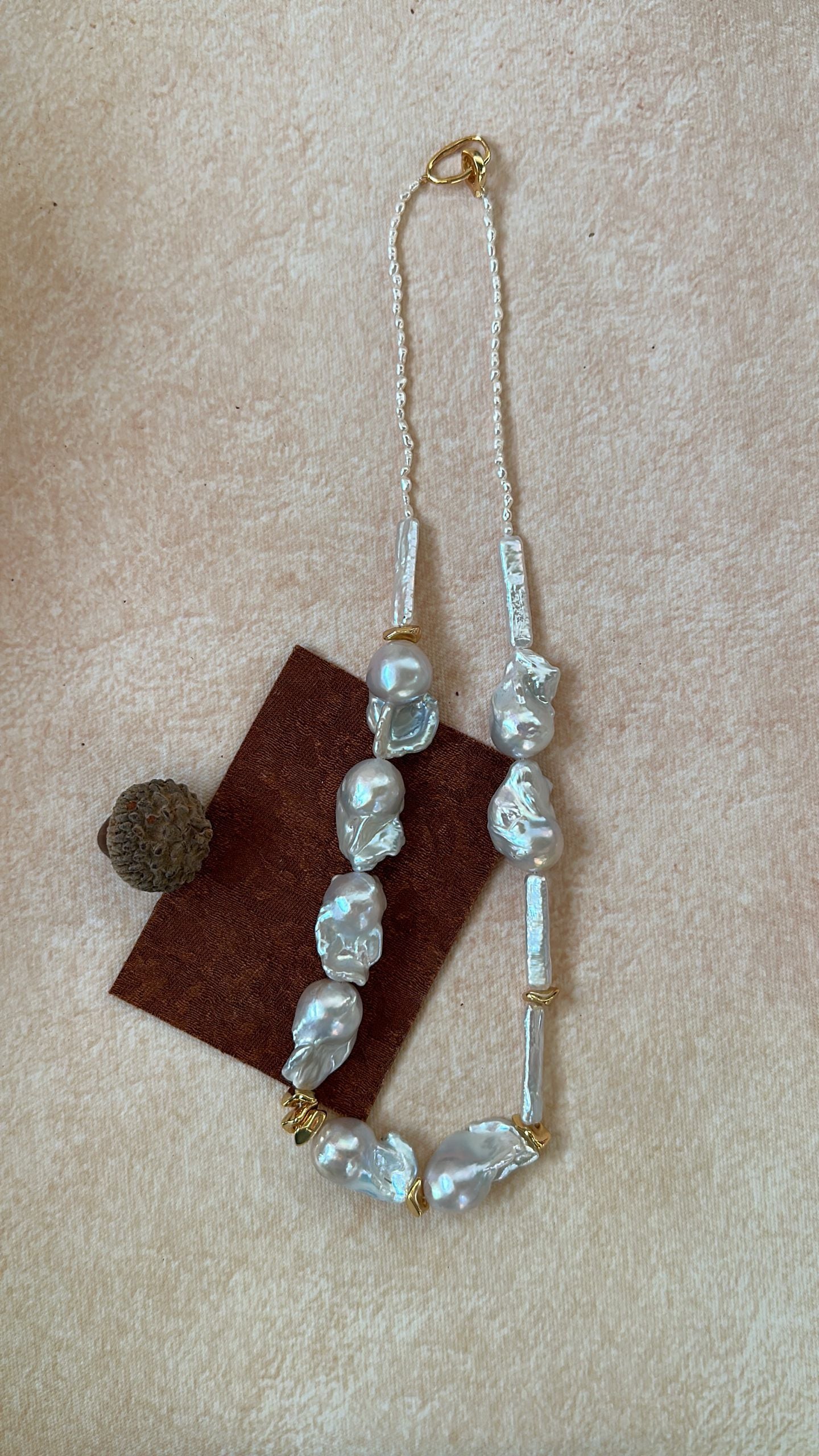 The 'Sculptural Collage' Mixed Baroque Pearl Statement Necklace