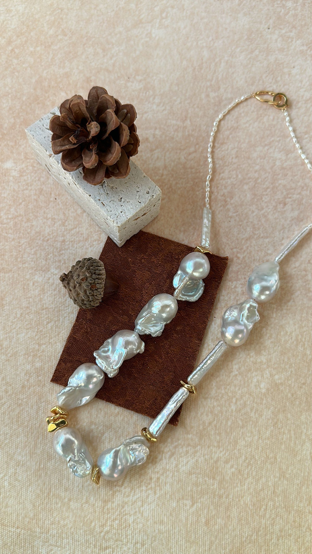 The 'Sculptural Collage' Mixed Baroque Pearl Statement Necklace