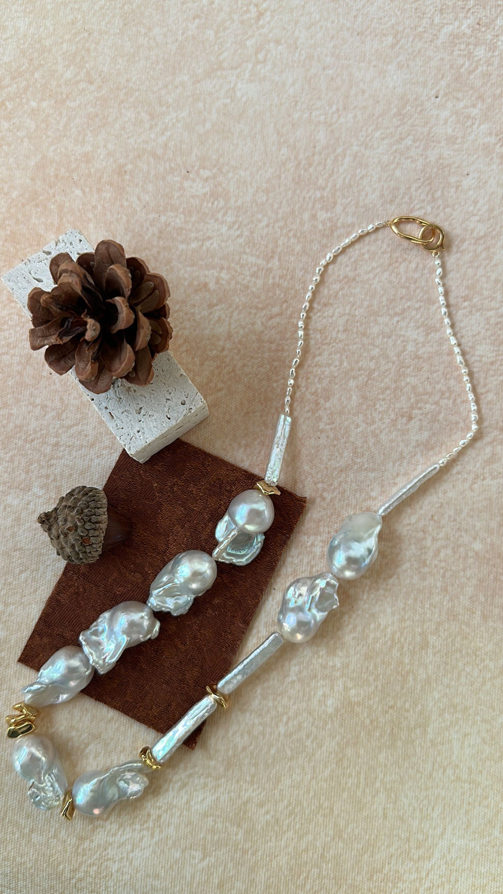 The 'Sculptural Collage' Mixed Baroque Pearl Statement Necklace