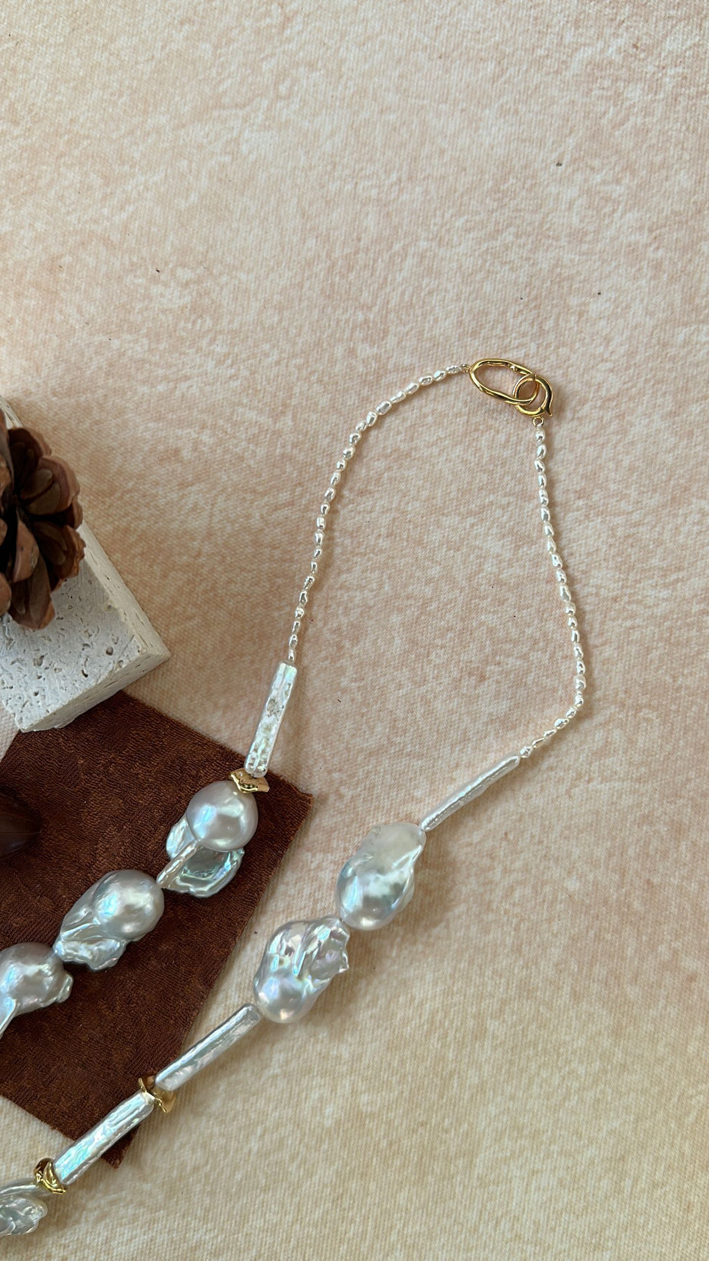 The 'Sculptural Collage' Mixed Baroque Pearl Statement Necklace