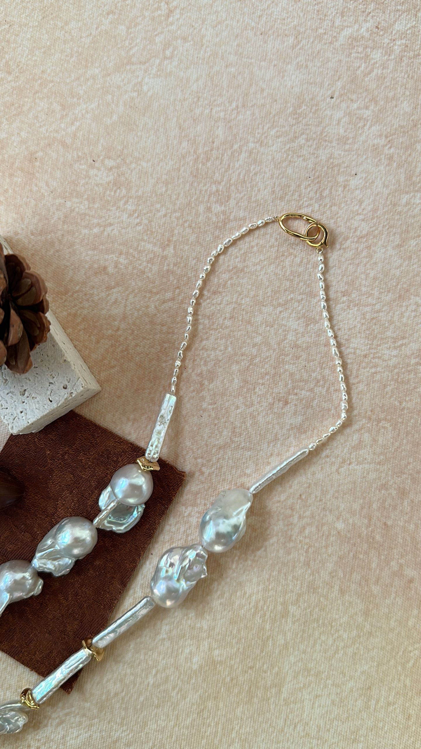 The 'Sculptural Collage' Mixed Baroque Pearl Statement Necklace