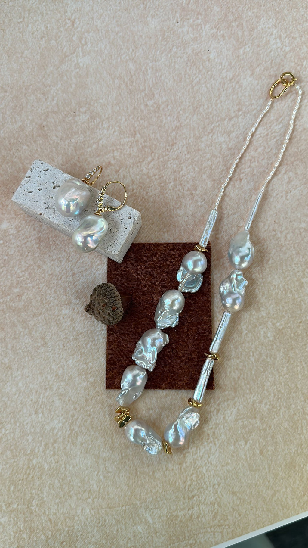 The 'Sculptural Collage' Mixed Baroque Pearl Statement Necklace