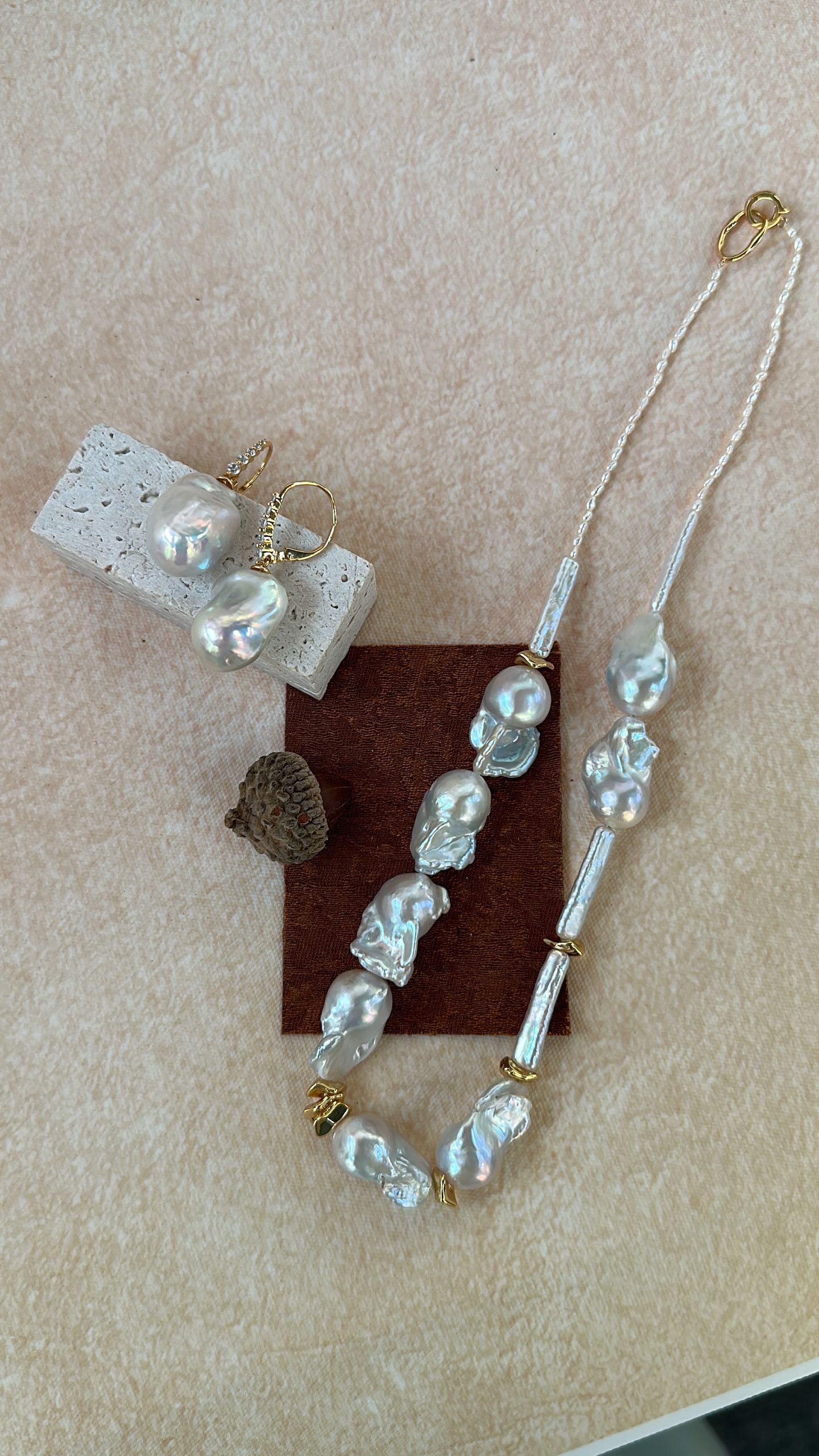 The 'Sculptural Collage' Mixed Baroque Pearl Statement Necklace