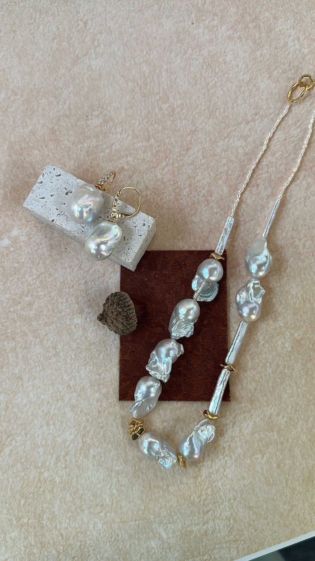 The 'Sculptural Collage' Mixed Baroque Pearl Statement Necklace