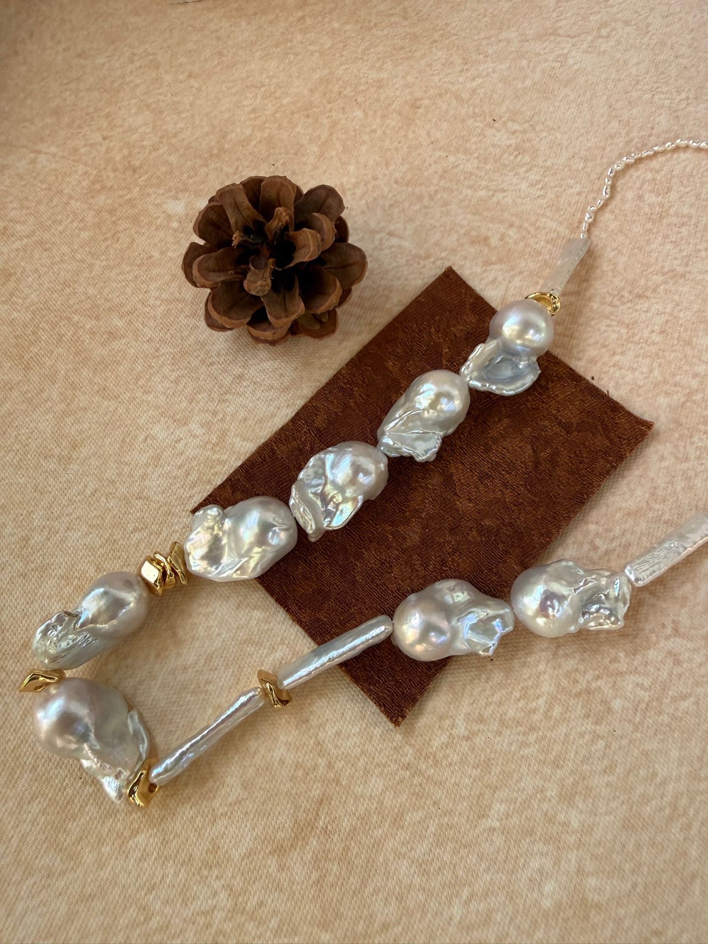 The 'Sculptural Collage' Mixed Baroque Pearl Statement Necklace