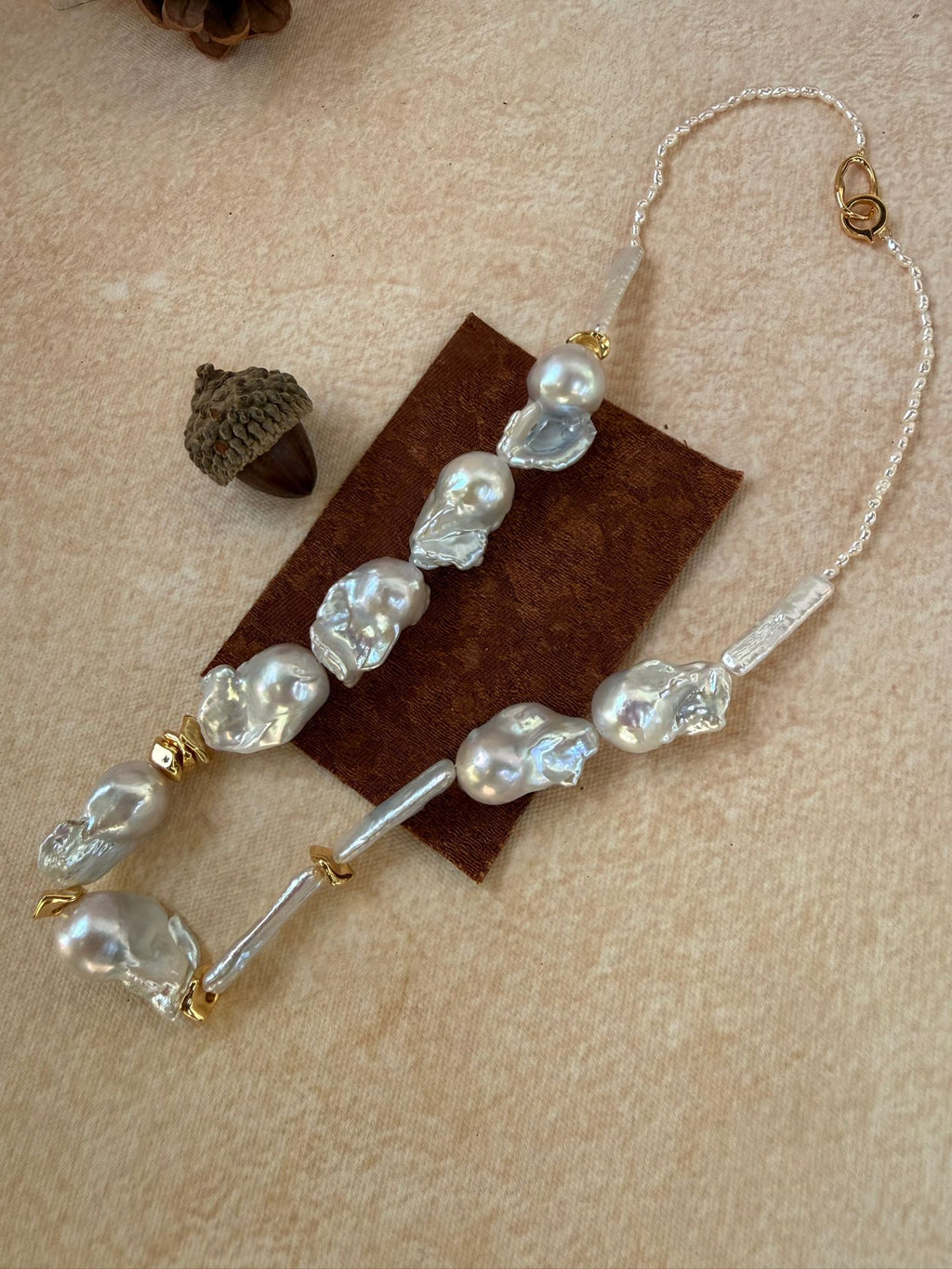 The 'Sculptural Collage' Mixed Baroque Pearl Statement Necklace