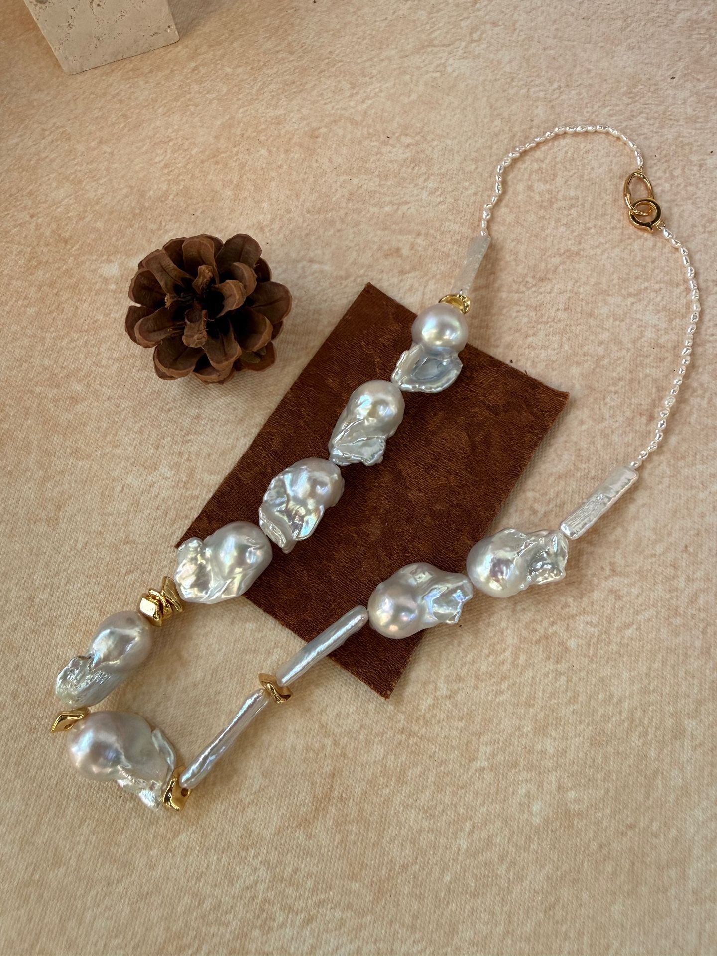 The 'Sculptural Collage' Mixed Baroque Pearl Statement Necklace